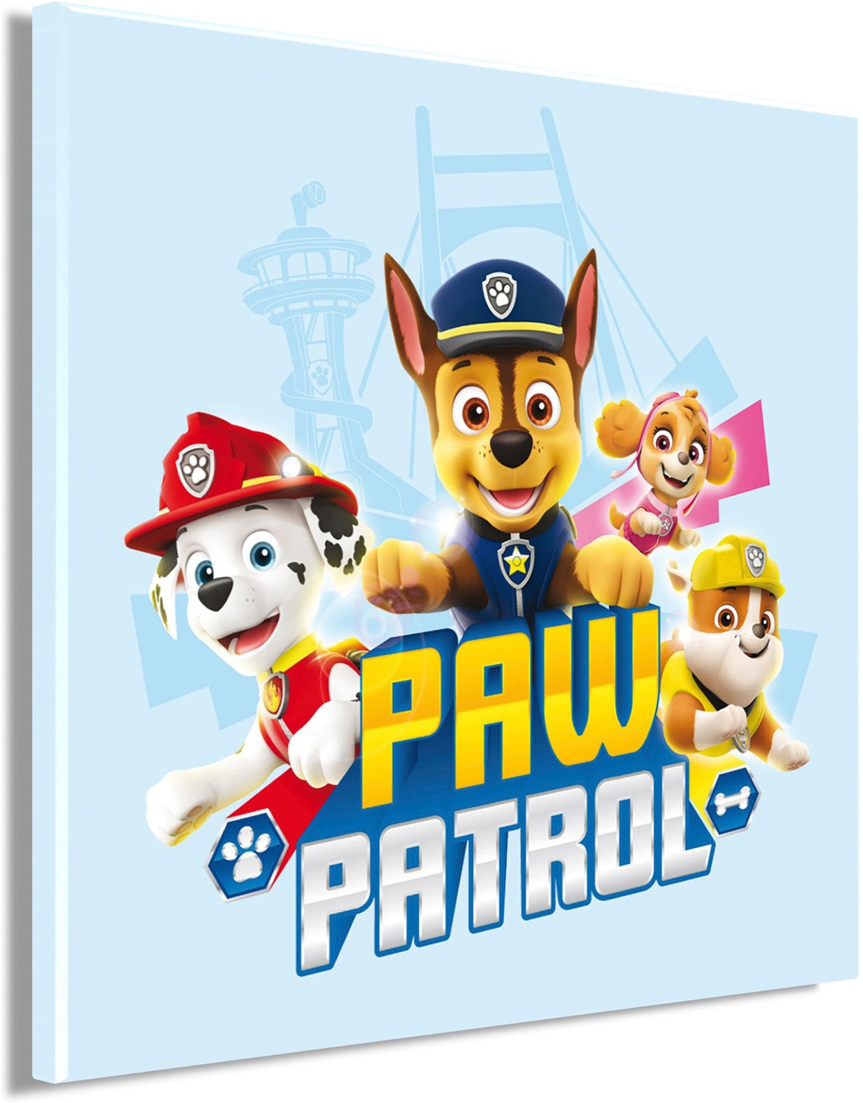 Bönninghoff Tableau sur toile »Wandbild PAW PATROL 35x35 cm – Leinwandbild Keilrahmen Deko modern« Chiens | Paw Patrol 1 cuis tlg. tendu sur châssis