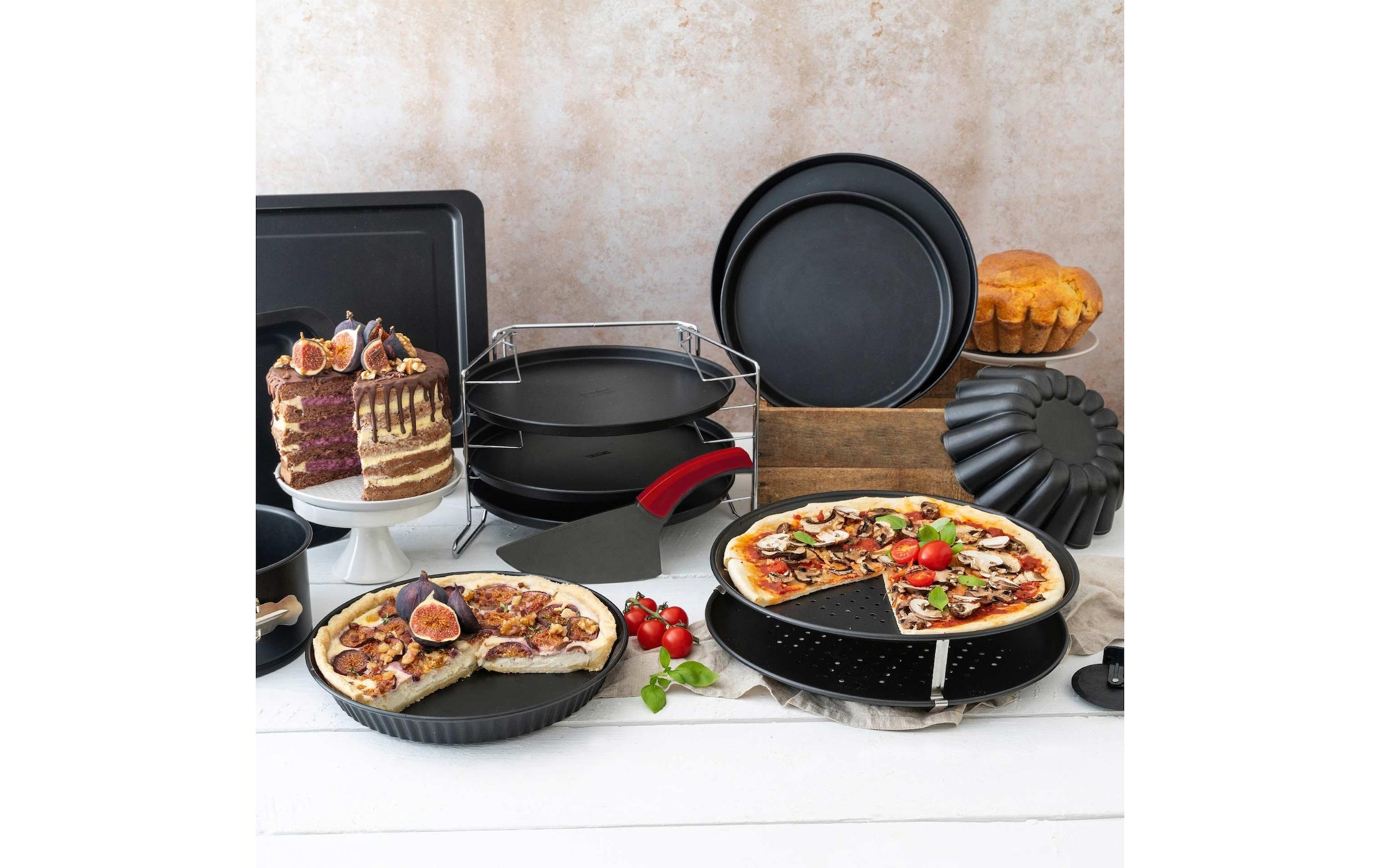 Zenker Pizzablech »Special – Countries Ø 32 cm, 3-teilig«, Stahlblech