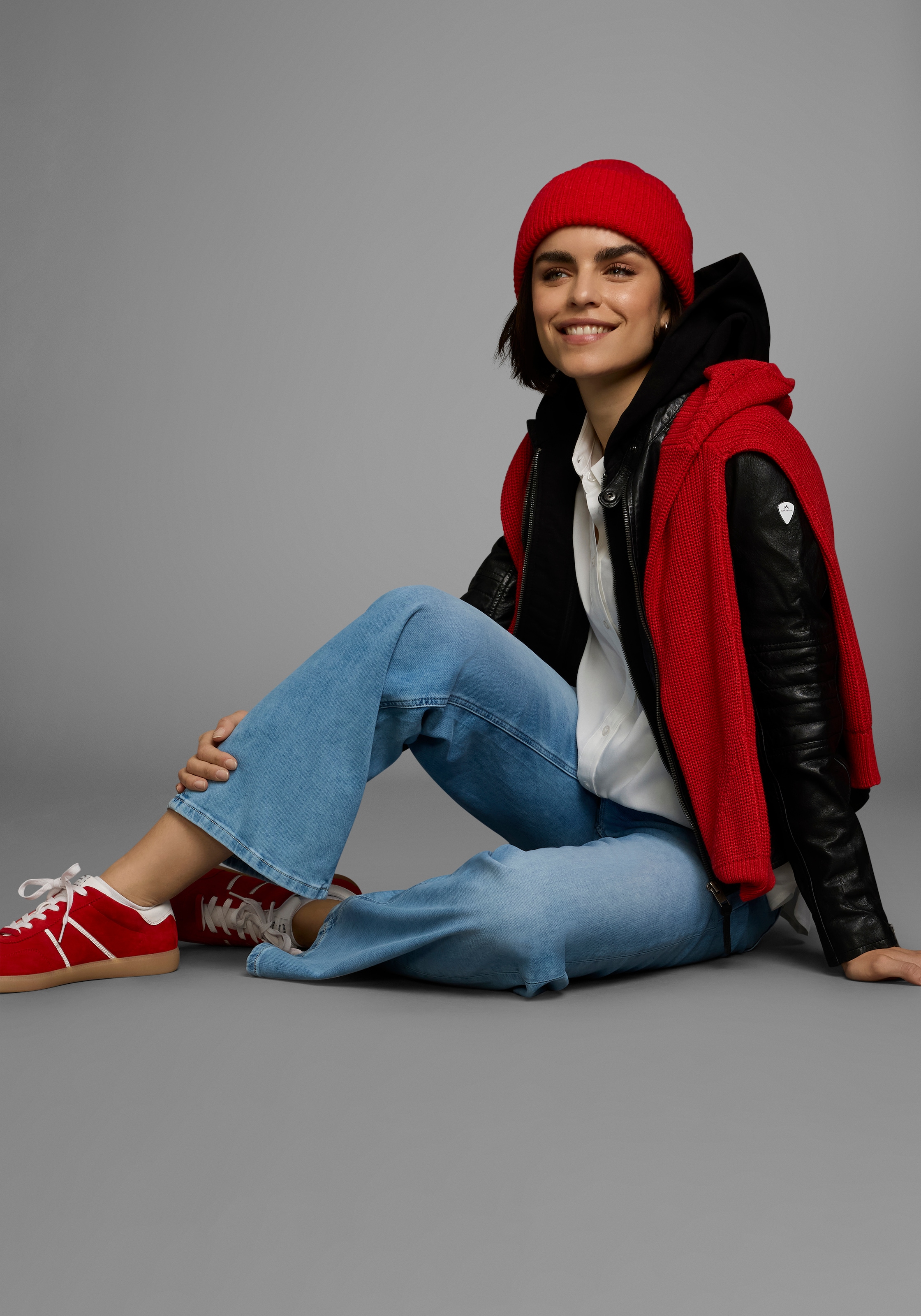 ALPENBLITZ Lederjacke »Lissabon«, mit Kapuze, für Sommer und Übergangszeit, aus Lammnappaleder, stylisch