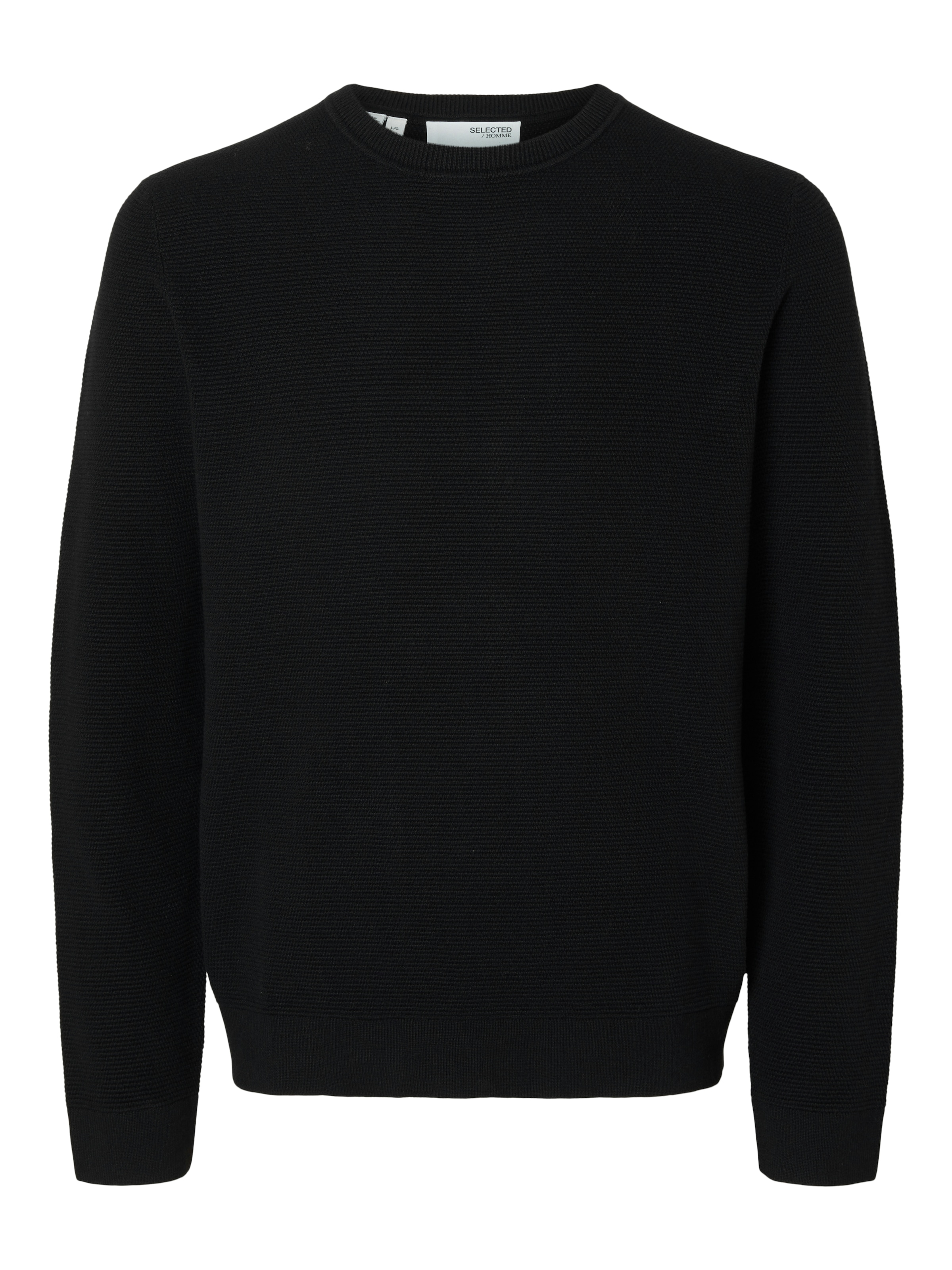 SELECTED Pull à col rond »SLHROSS LS KNIT STRUCTURE CREW NECK NOOS« Baumwolle, regular fit