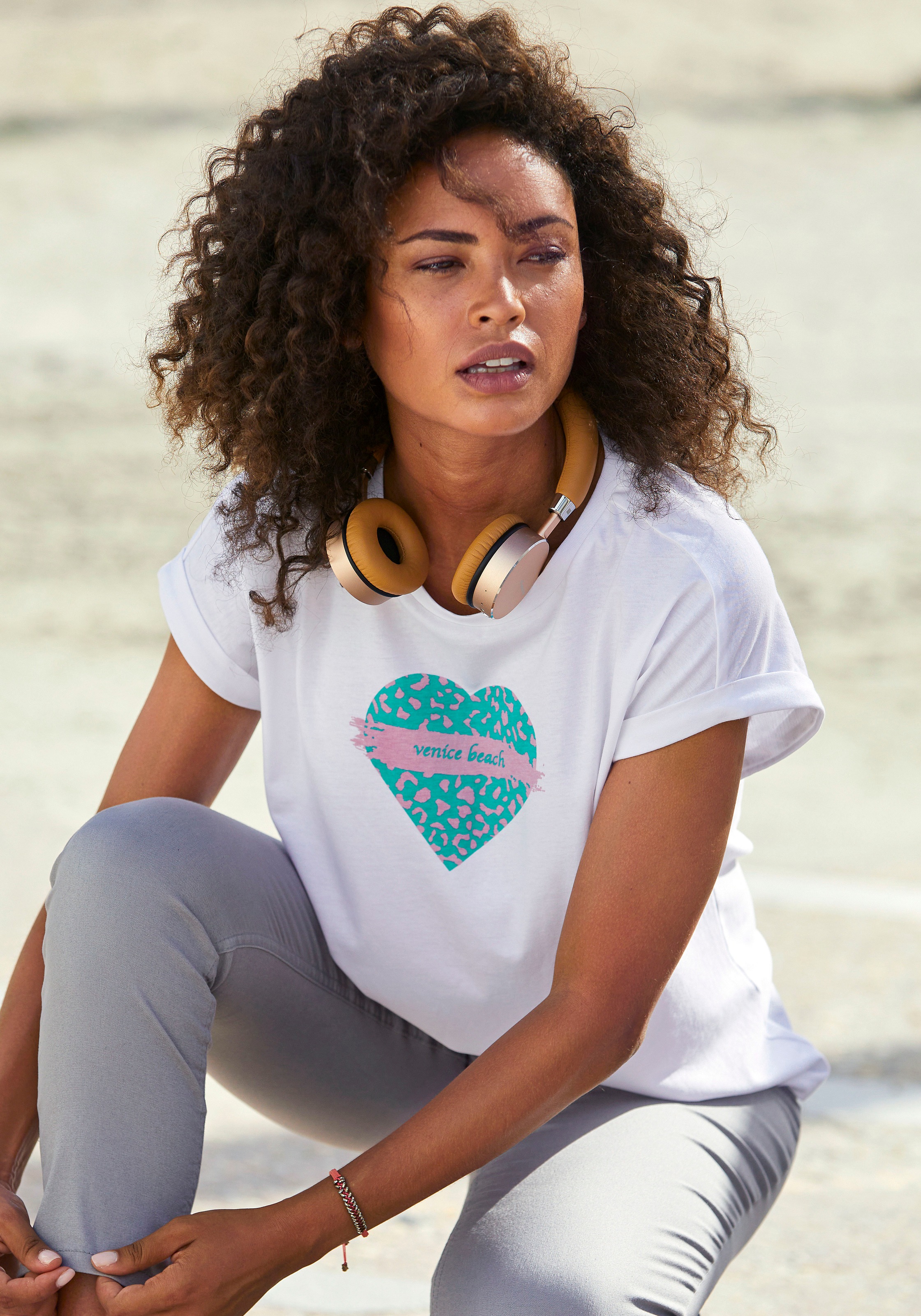 Image of Venice Beach Kurzarmshirt mit Frontprint