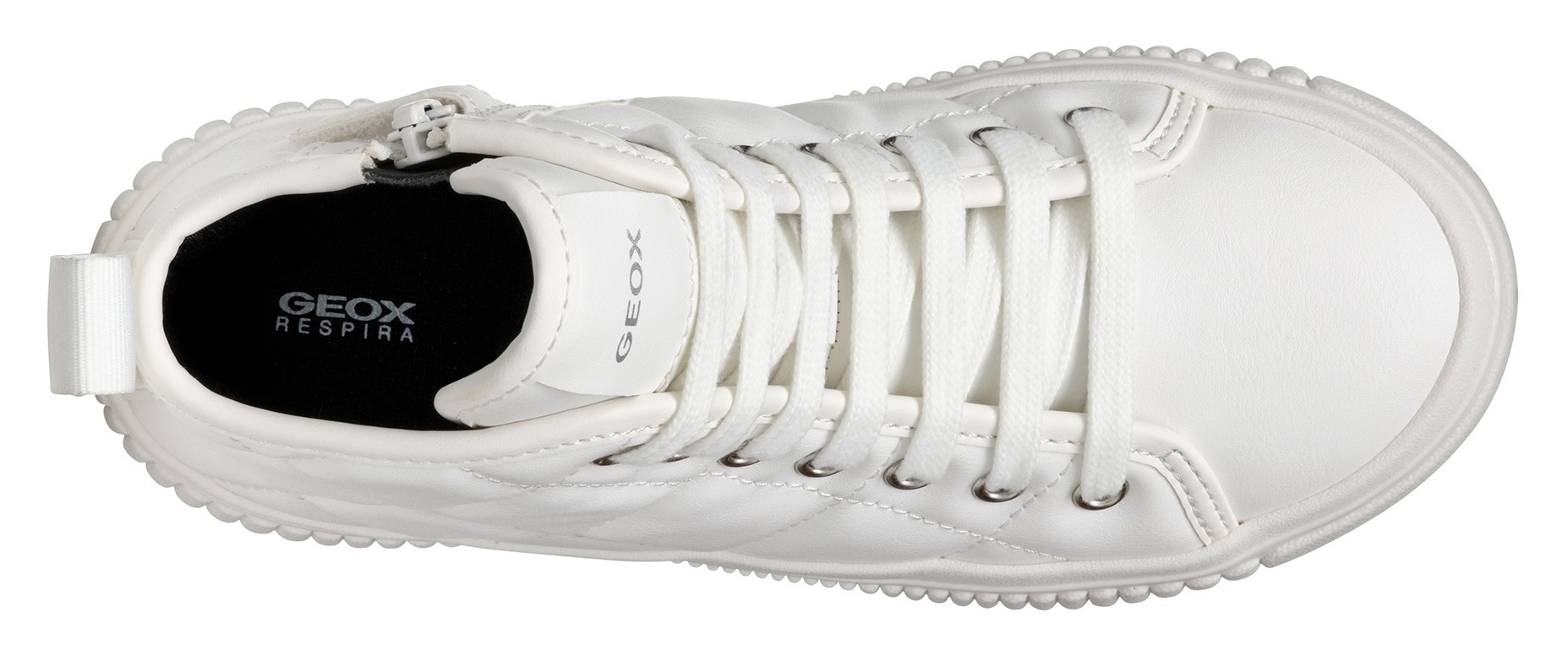 Geox Sneaker »J LAQUINNY GIRL B«, High Top Sneaker, Schnürboots, Freizeitschuh mit Reissverschluss