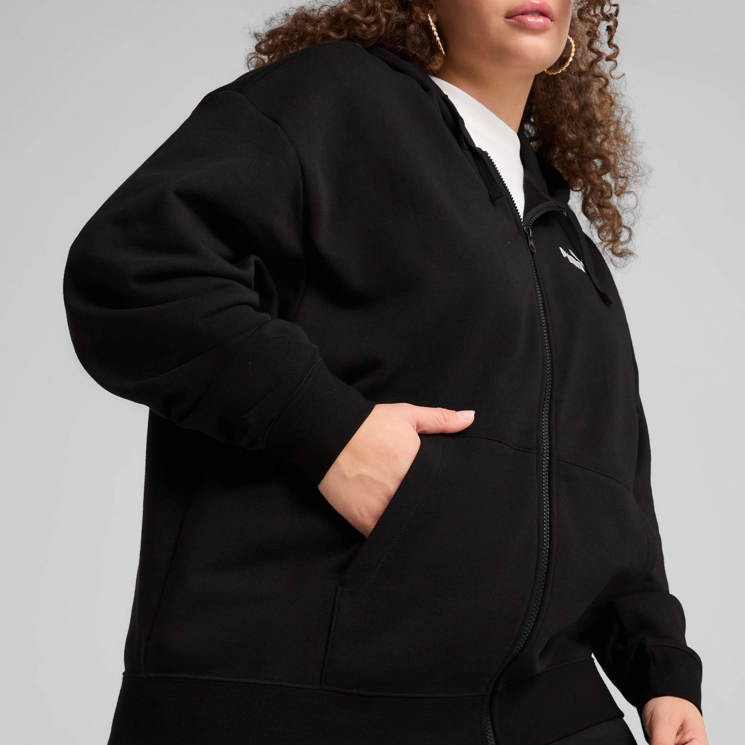 PUMA Kapuzensweatshirt »ESS SMALL NO 1 LOGO COMFORT FULL-ZIP HOODIE TR«, mit verstellbarer Kapuze, mit Kängurutasche, komfortable Passform
