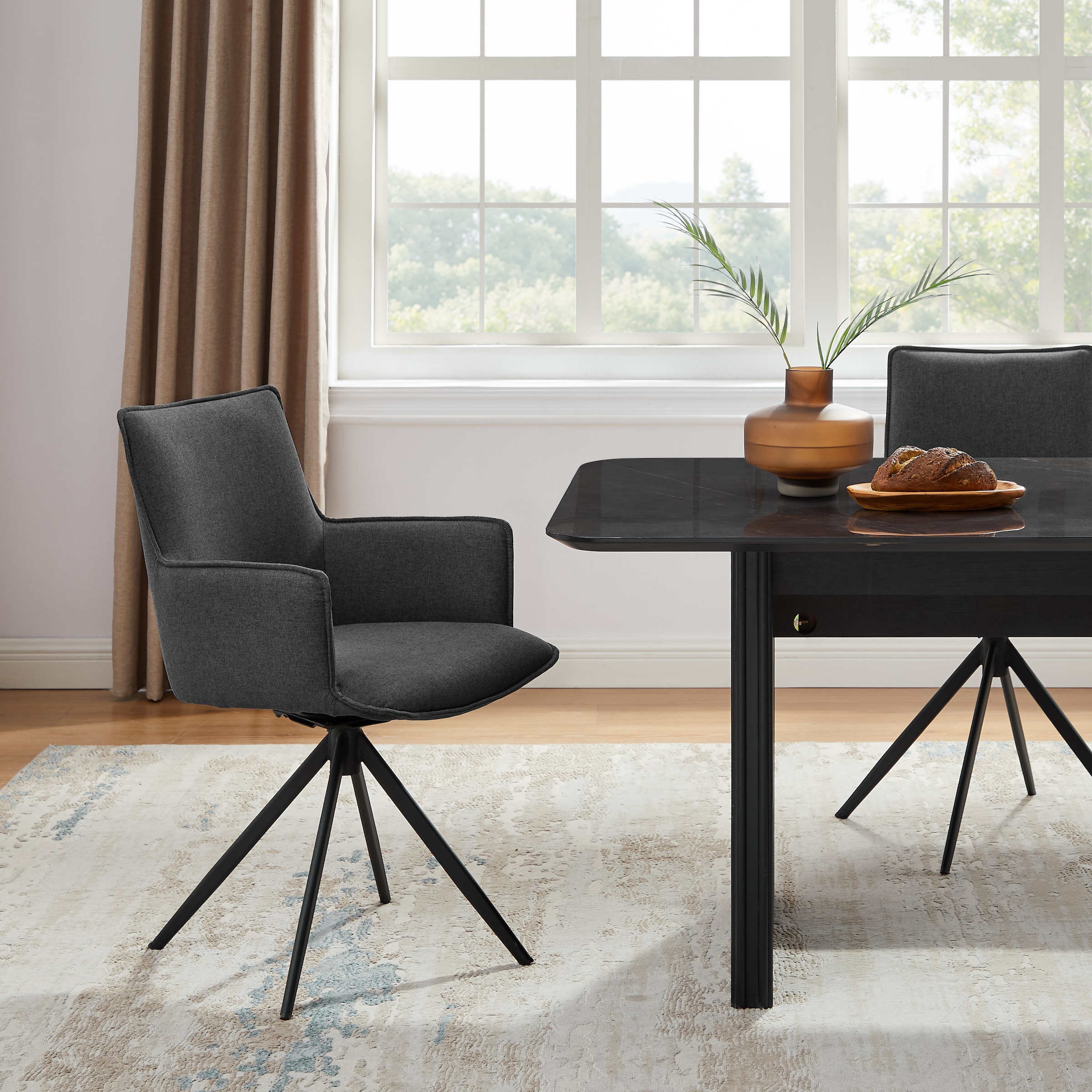 GOODproduct Drehstuhl »Amoreve« (Set) 2 Stk.hochwertiger Strukturstoff, ergonomisches Design, Metallgestell