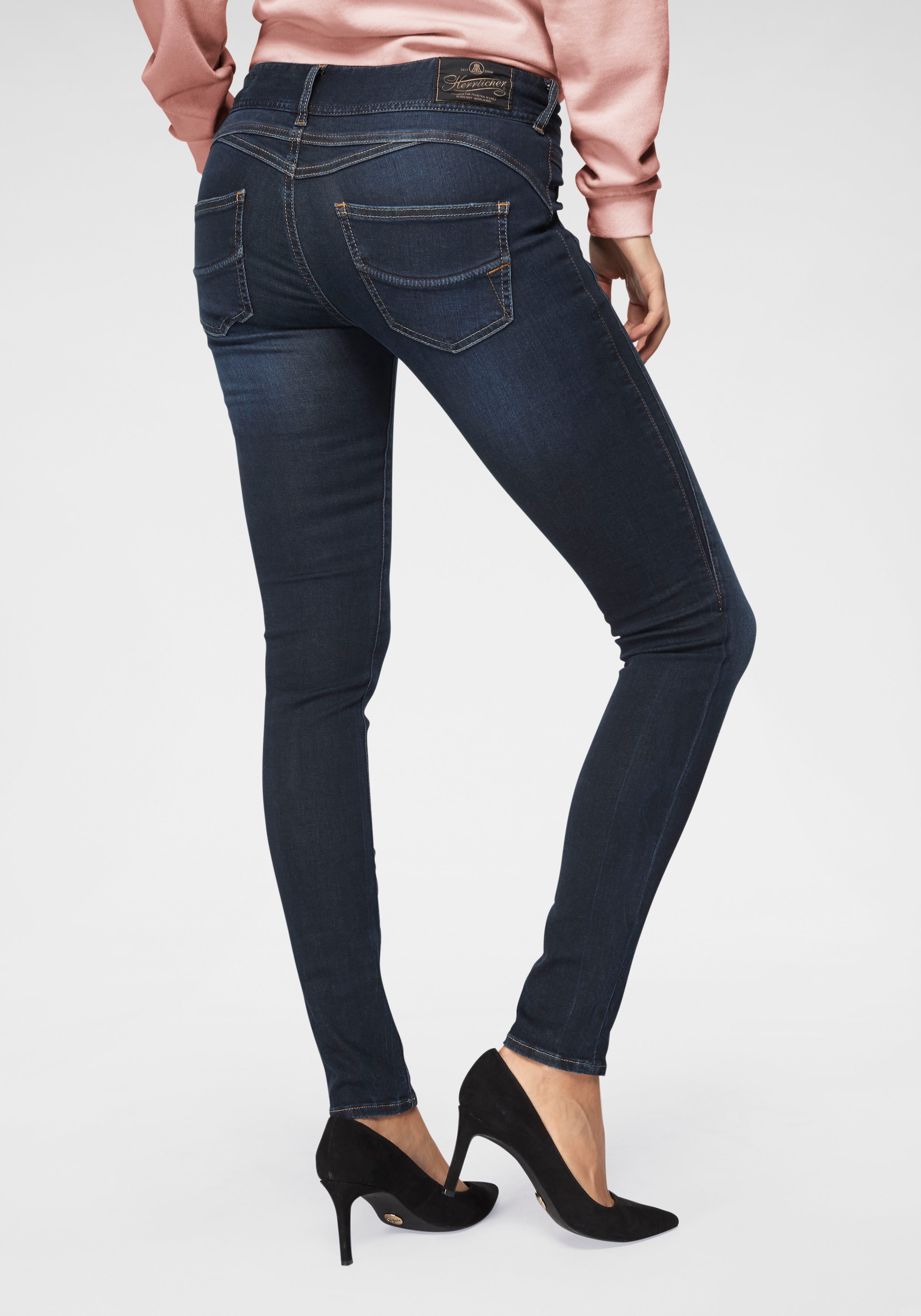 Herrlicher 5-Pocket-Jeans »Gila Slim Denim« mit seitlichen Keileinsätzen, figurformend