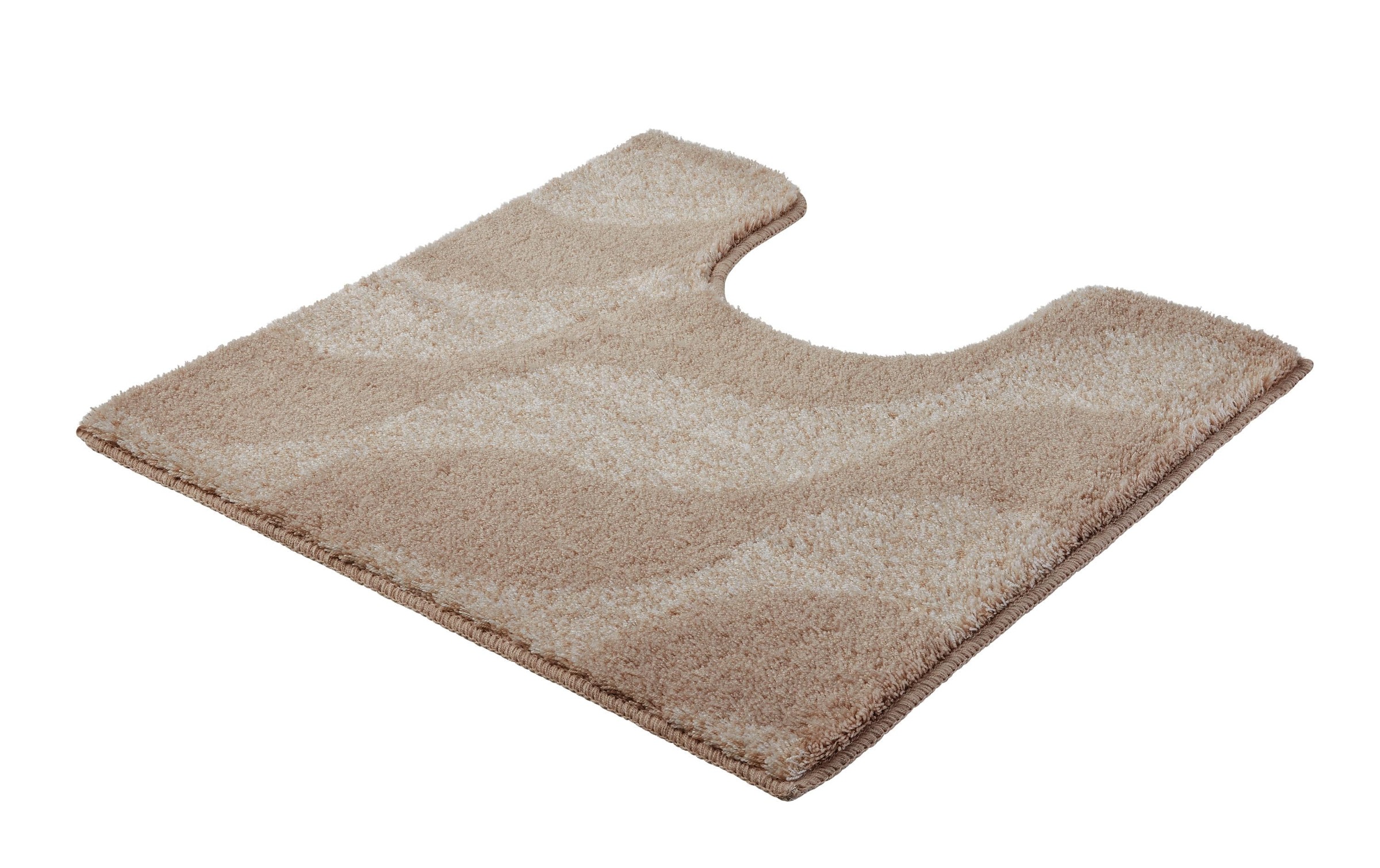 Kleine Wolke Badematte ""Onda", Badvorleger, Badezimmer Teppich" Höhe 15 mm rutschhemmend beschichtet fußbodenheizungsgeeignet Badteppich, modernes Ton in Ton Wellendesign, flauschig
