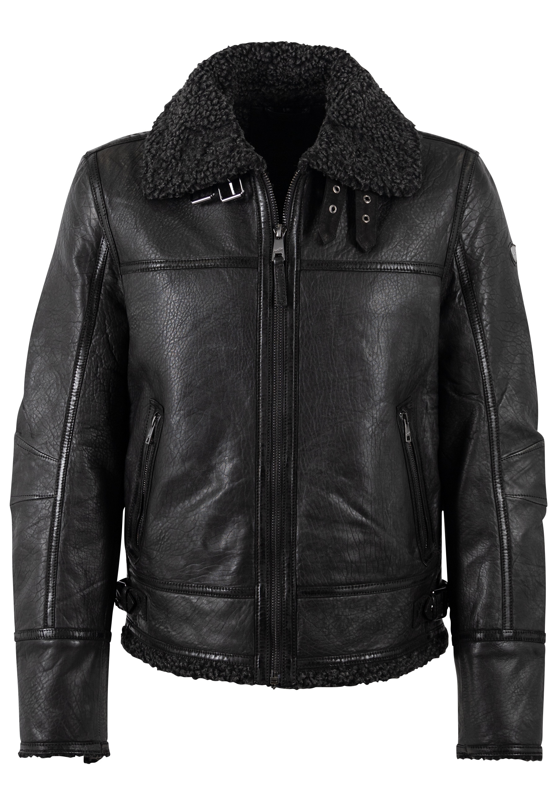 Mauritius Lederjacke »MMPolarforce« im Sherpa-Look mit Besatz am Kragen