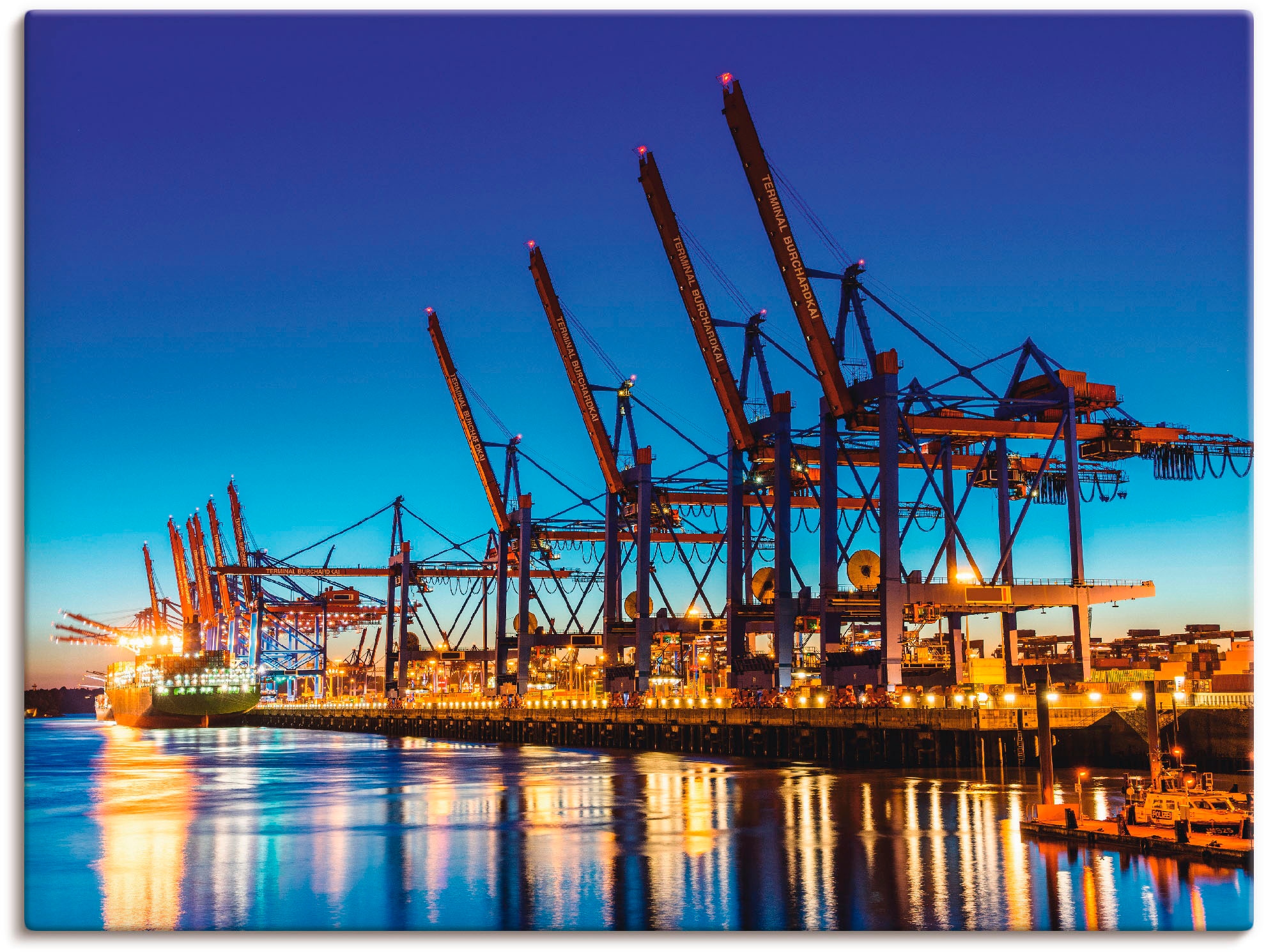 Leinwandbild »Hamburg Containerhafen«, Deutschland, (1 St.), auf Keilrahmen gespannt