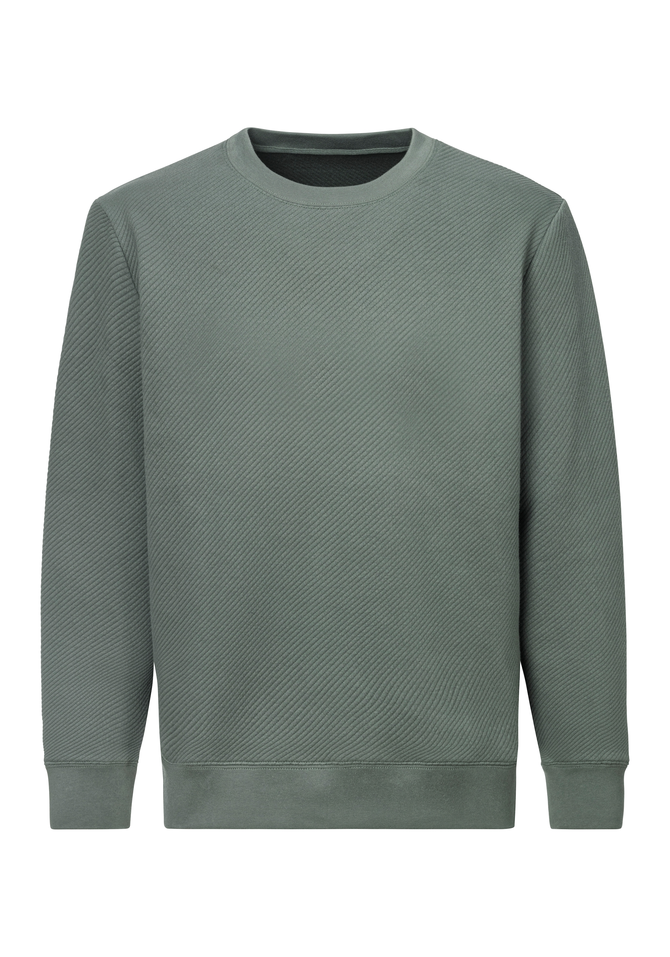 John Devin Sweatshirt, Langarm, Pullover mit Struktur, Rundhals, Baumwollmischung