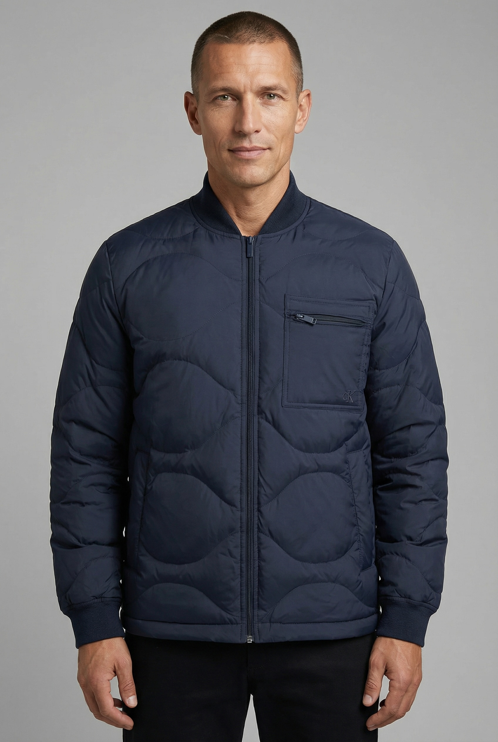 Image of Calvin Klein Daunenjacke ohne Kapuze Strickkragen, Regular Fit, warm wattiert