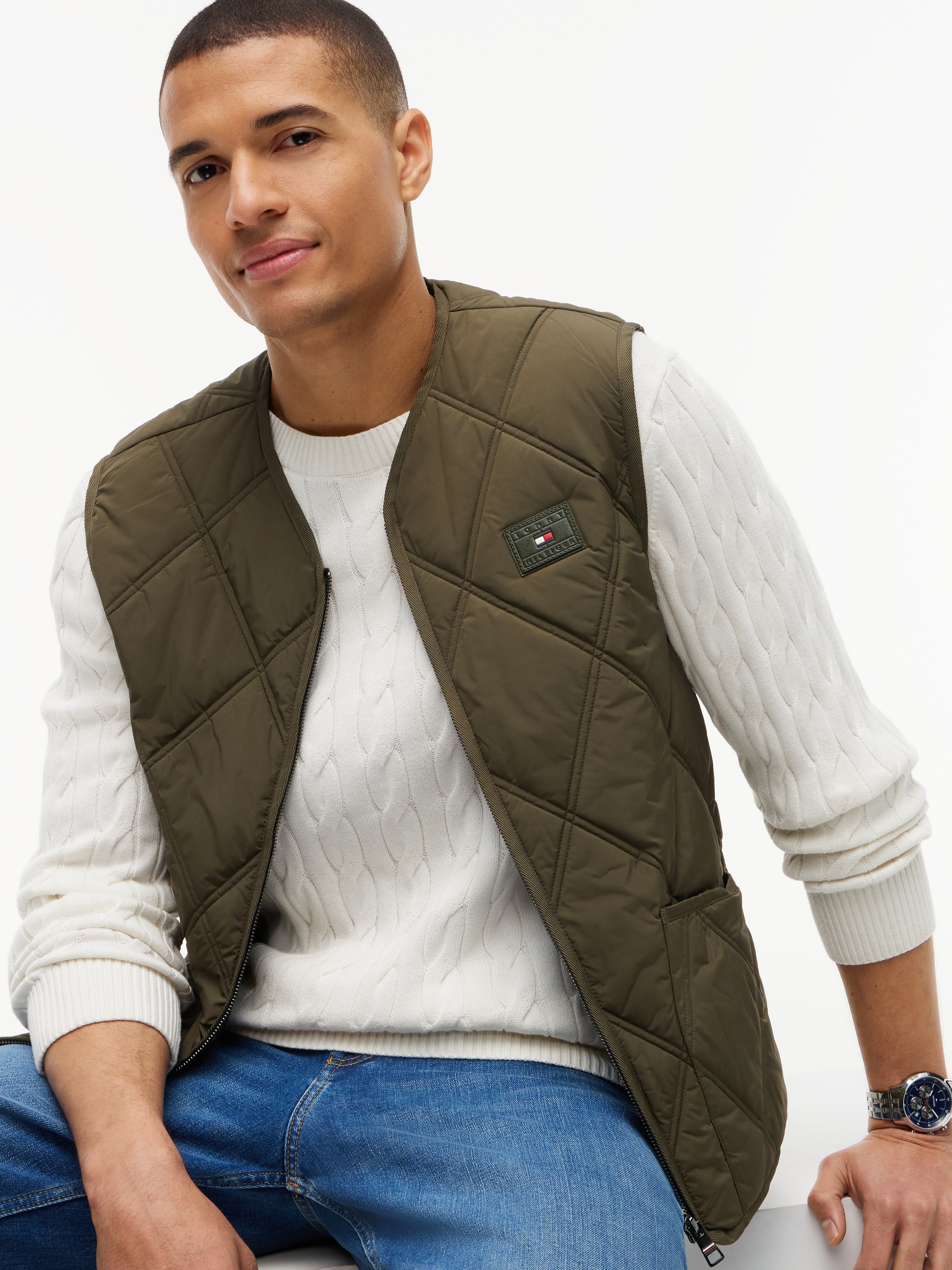 Tommy Hilfiger Steppweste »DIAMOND QUILT« mit Rautensteppung und Reissverschluss