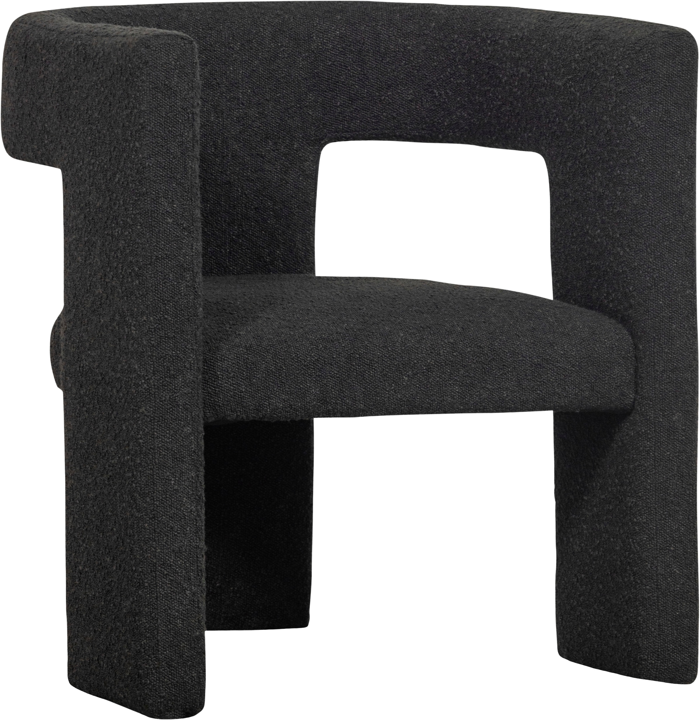 Image of WOOOD Polsterstuhl "Tiwa mit Bouclé-Bezug und Holzgestell B 63 x T 62 x H 71 cm" () Maximale Verschleissfestigkeit, Tragkraft 100 kg, montiert geliefert