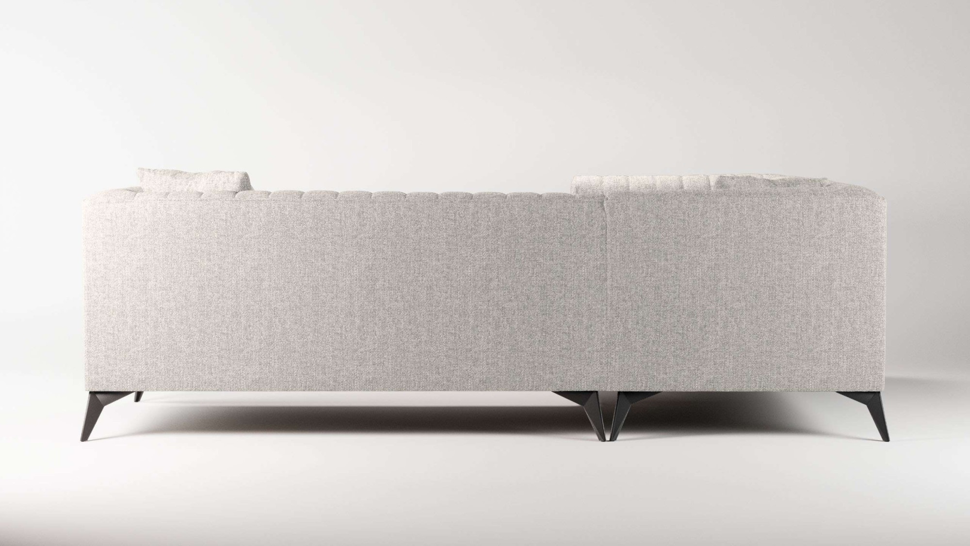 Places of Style Ecksofa »MATTHEW L-Form ideal für kleine Räume, Masse B/T/H: 240/167/74 cm«, elegantes Designsofa, Steppung im Rücken, incl. Zierkissen