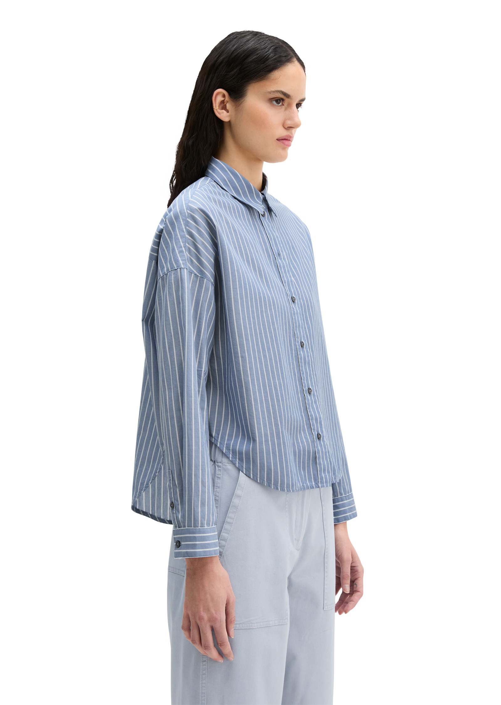 Image of Marc OPolo Hemdbluse bequem weite Form, garngefärbter Chambray, Kentkragen