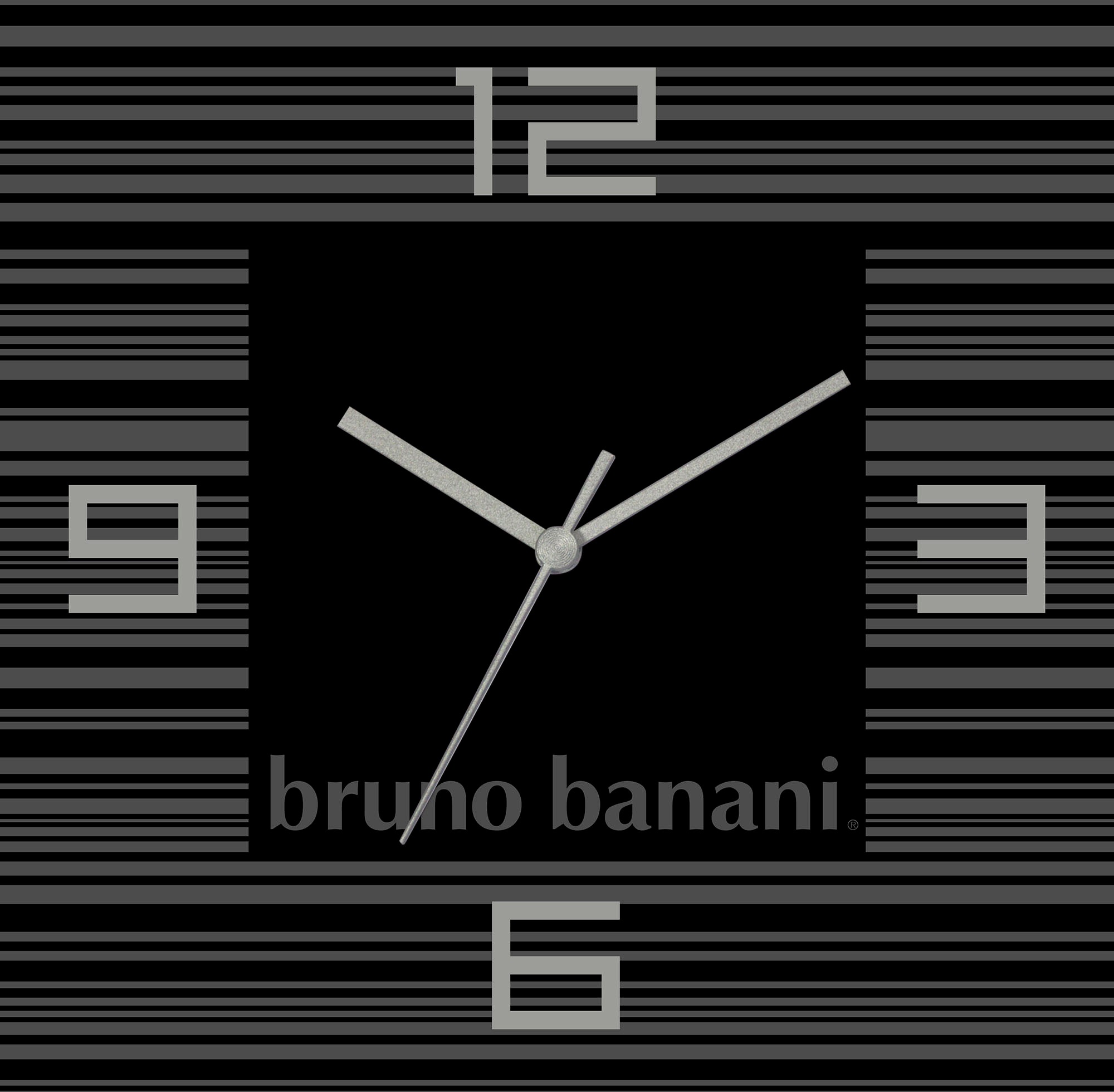 Bruno Banani Wanduhr »Thin Stripes auf Alu«, analog, 30 cm