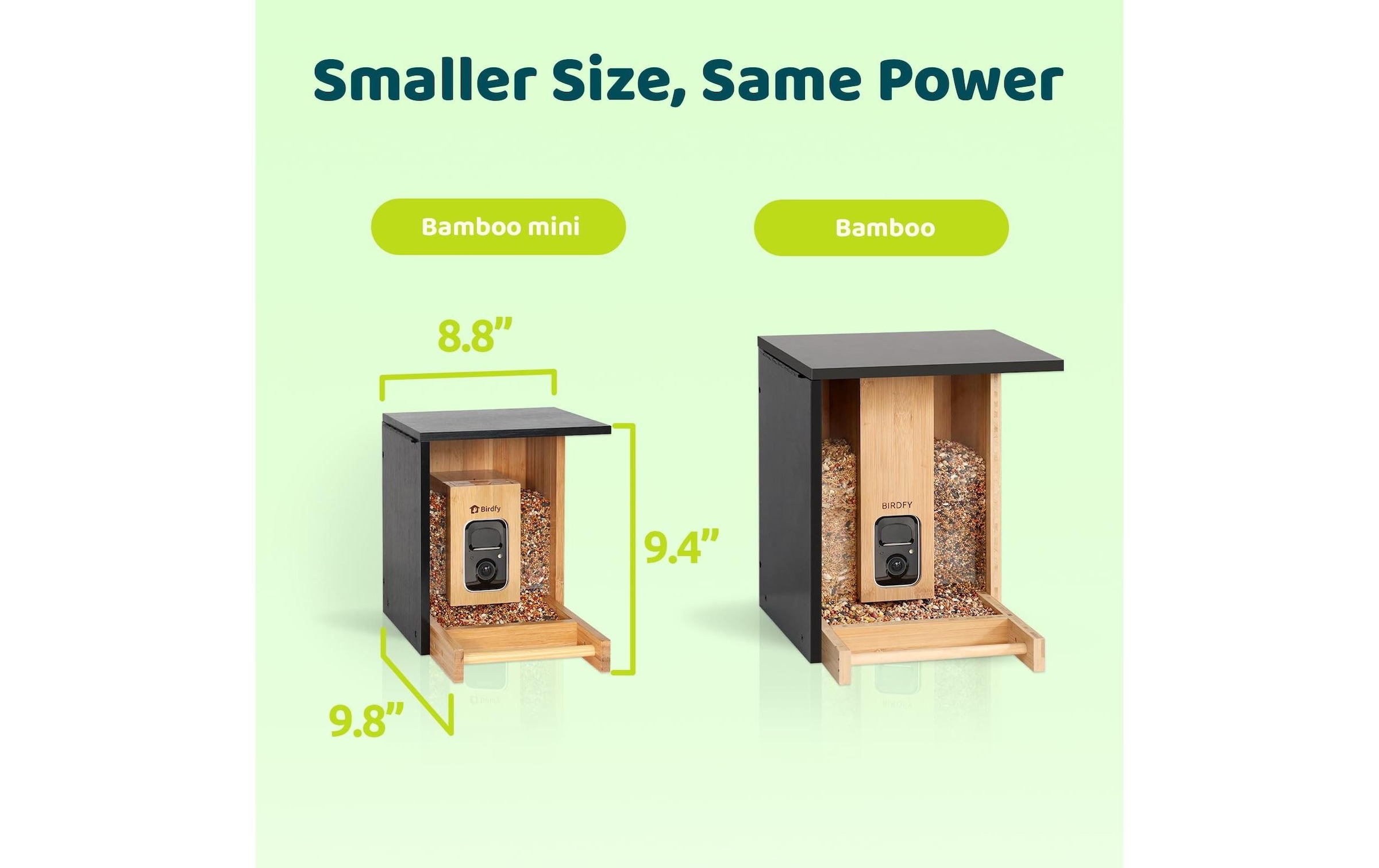 Birdfy Distributeur de nourriture »FSC Bambus Mini Solar«