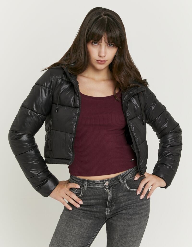 Image of Tally Weijl Steppjacke "SJAPESIDIA2" mit Kapuze wattiert, verkürzt, mit Kapuze und in glänzender Optik