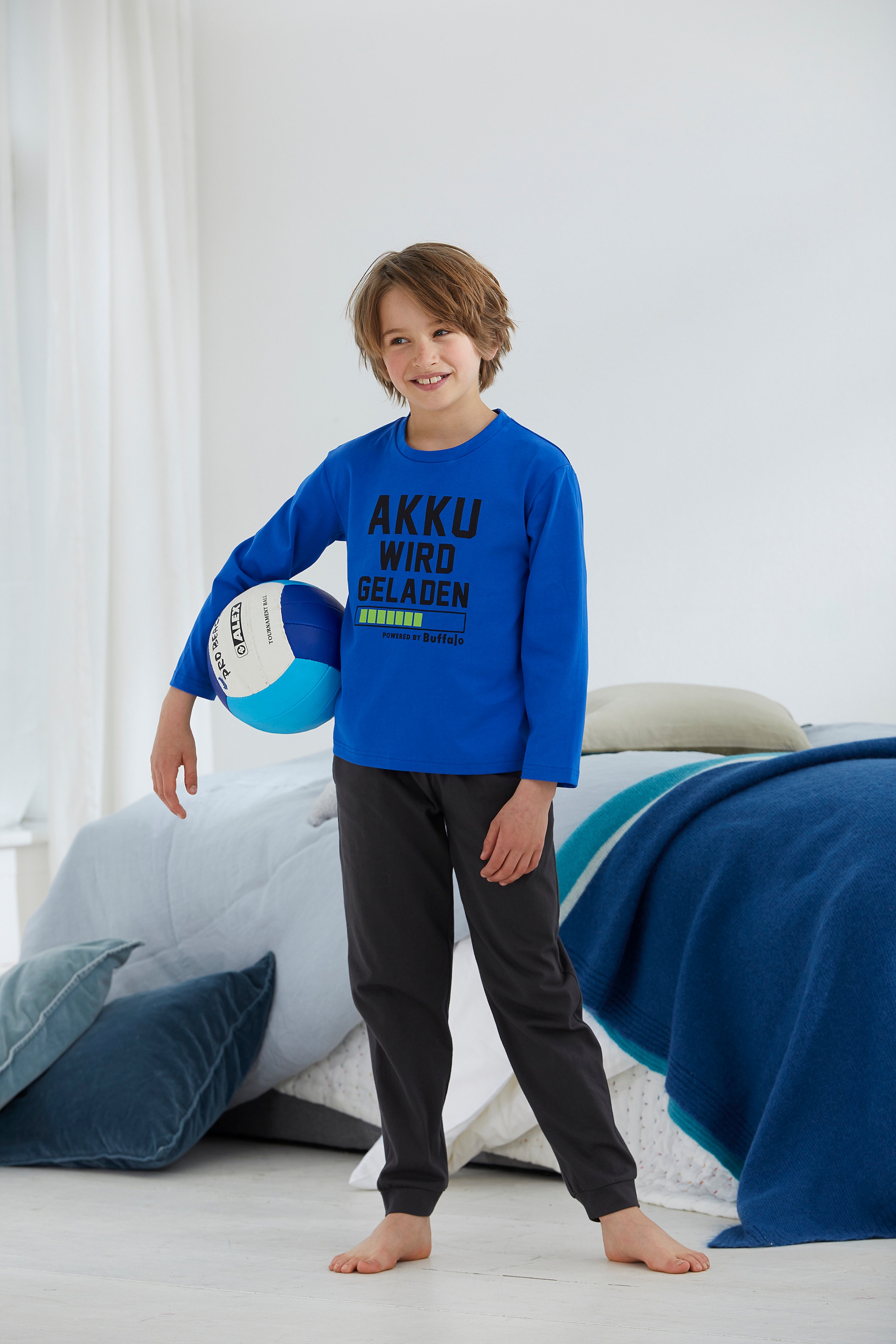 ✌ Buffalo Pyjama »Akku wird geladen«, (2 tlg., 1 Stück) Acheter en ligne