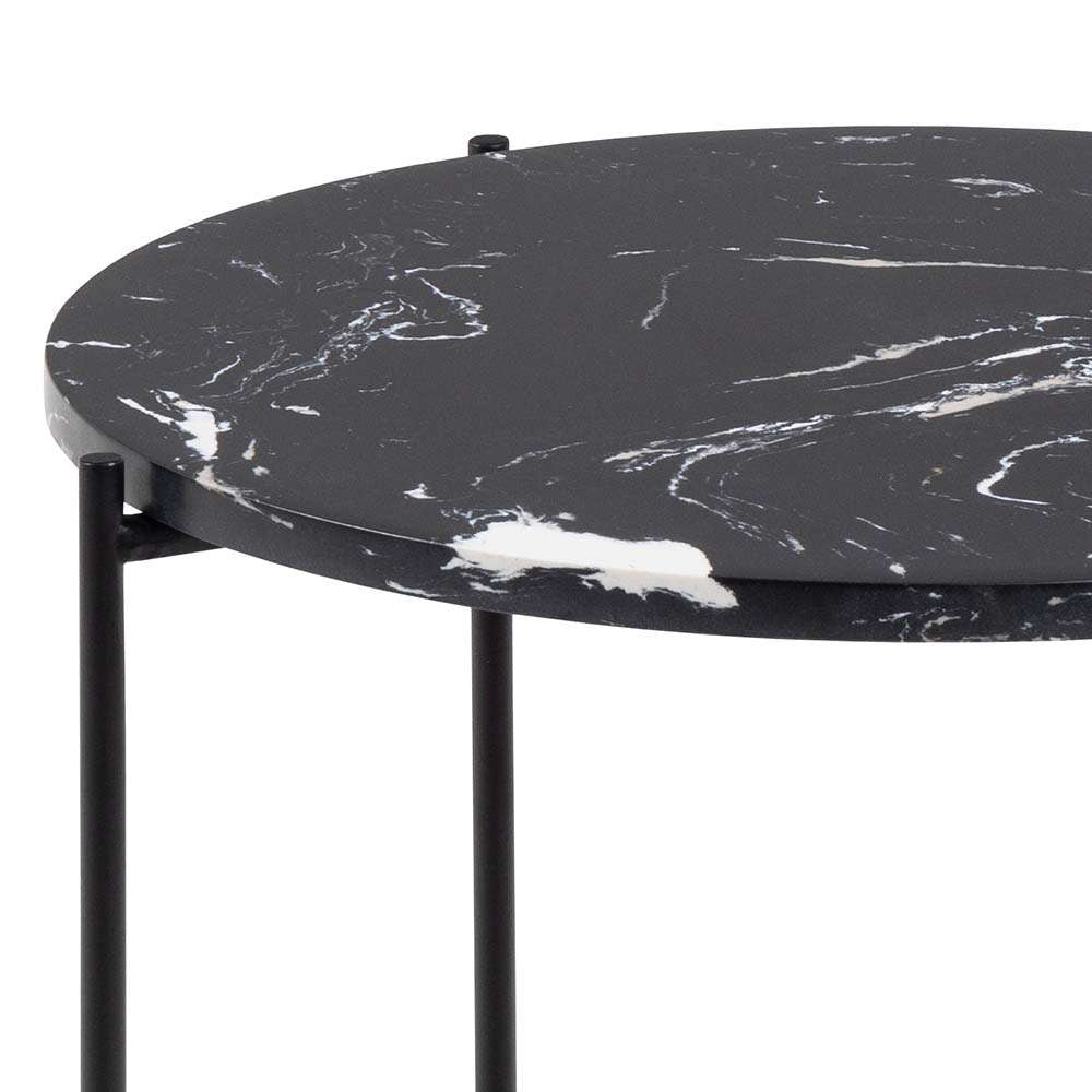 ACTONA GROUP Table d'appoint »Avila« Table d'angle ronde, plateau en pierre de marbre, P: 52 cm