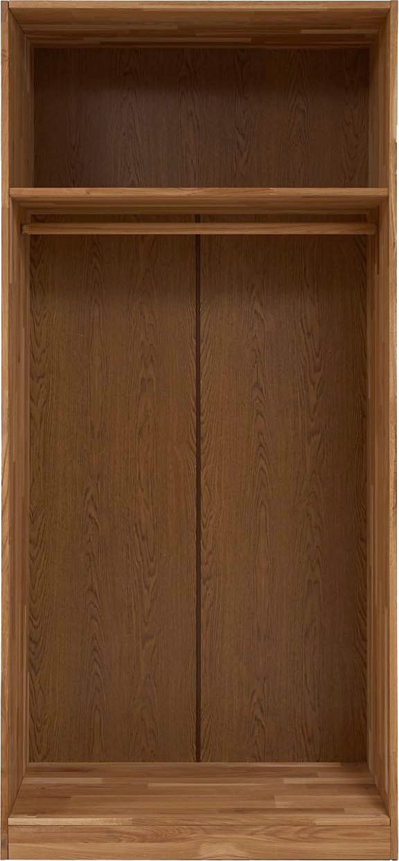 Home affaire Armoire à portes battantes »Tommy, Kleiderschrank, Aufbewahrung, mit Fächern und Kleiderstange« Scandi, aus massivem Wildeiche, in verschiedenen Breiten erhältlich