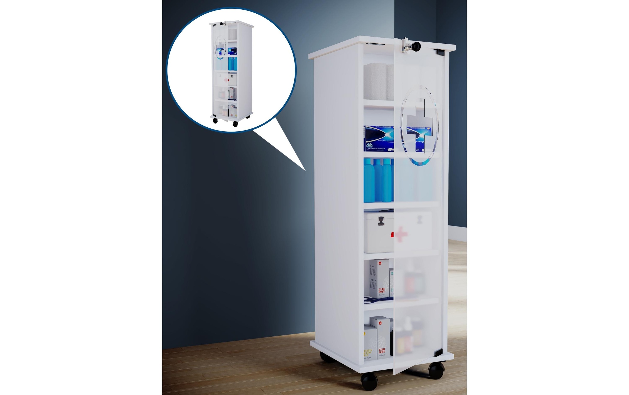 VCM Medizinschrank »Erste Hilfe Schrank Nilasu 98 x 31 x 35 cm«