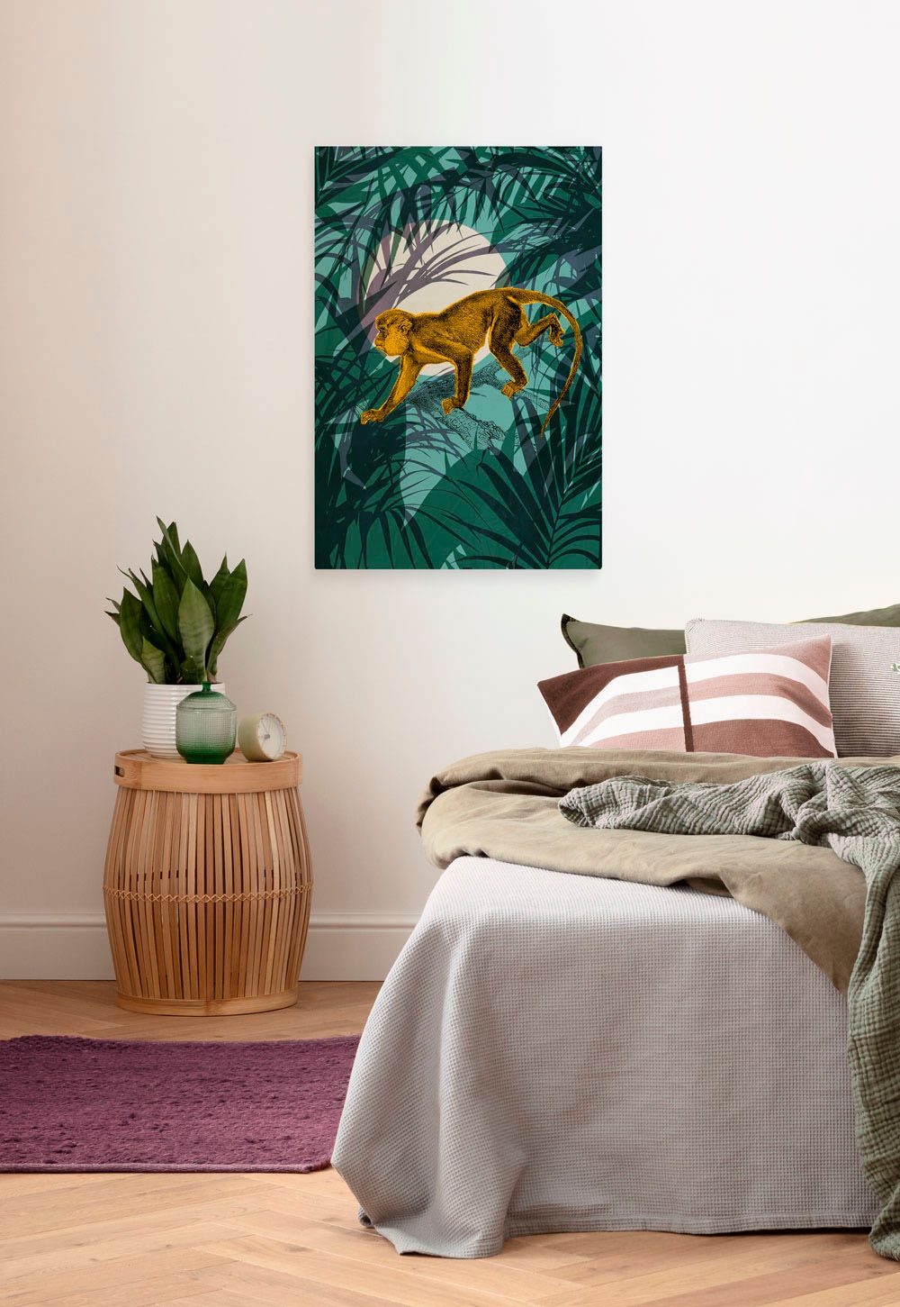 Image of Komar Leinwandbild "Sneaky Monkey - Grösse 40 x 60 cm" Natur 1 Stk. tlg. Keilrahmenbild mi Echtholzrahmen