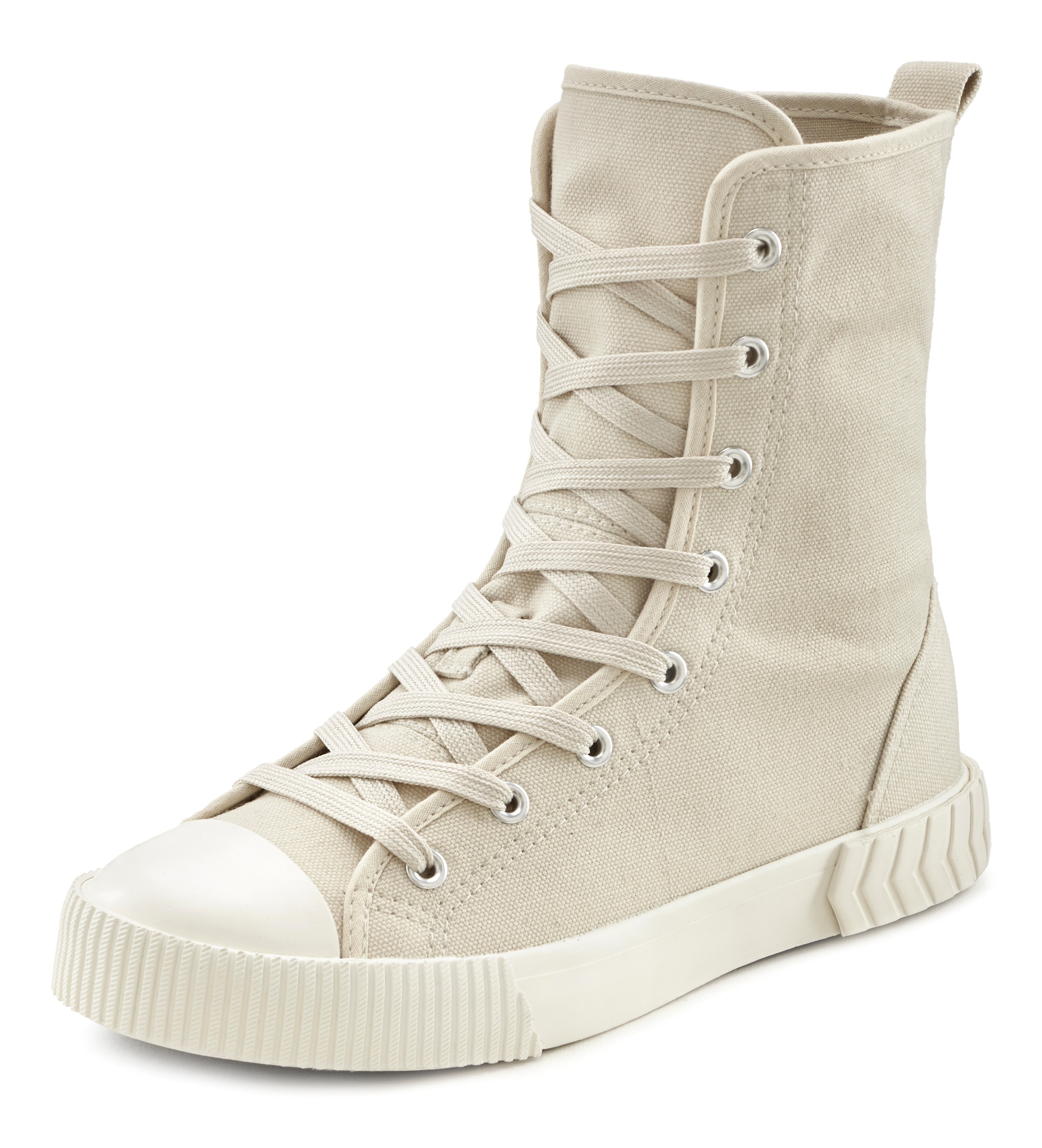 Image of LASCANA Stiefelette, High Top Sneaker aus Textil im trendigen Combat Look bei Ackermann Versand Schweiz