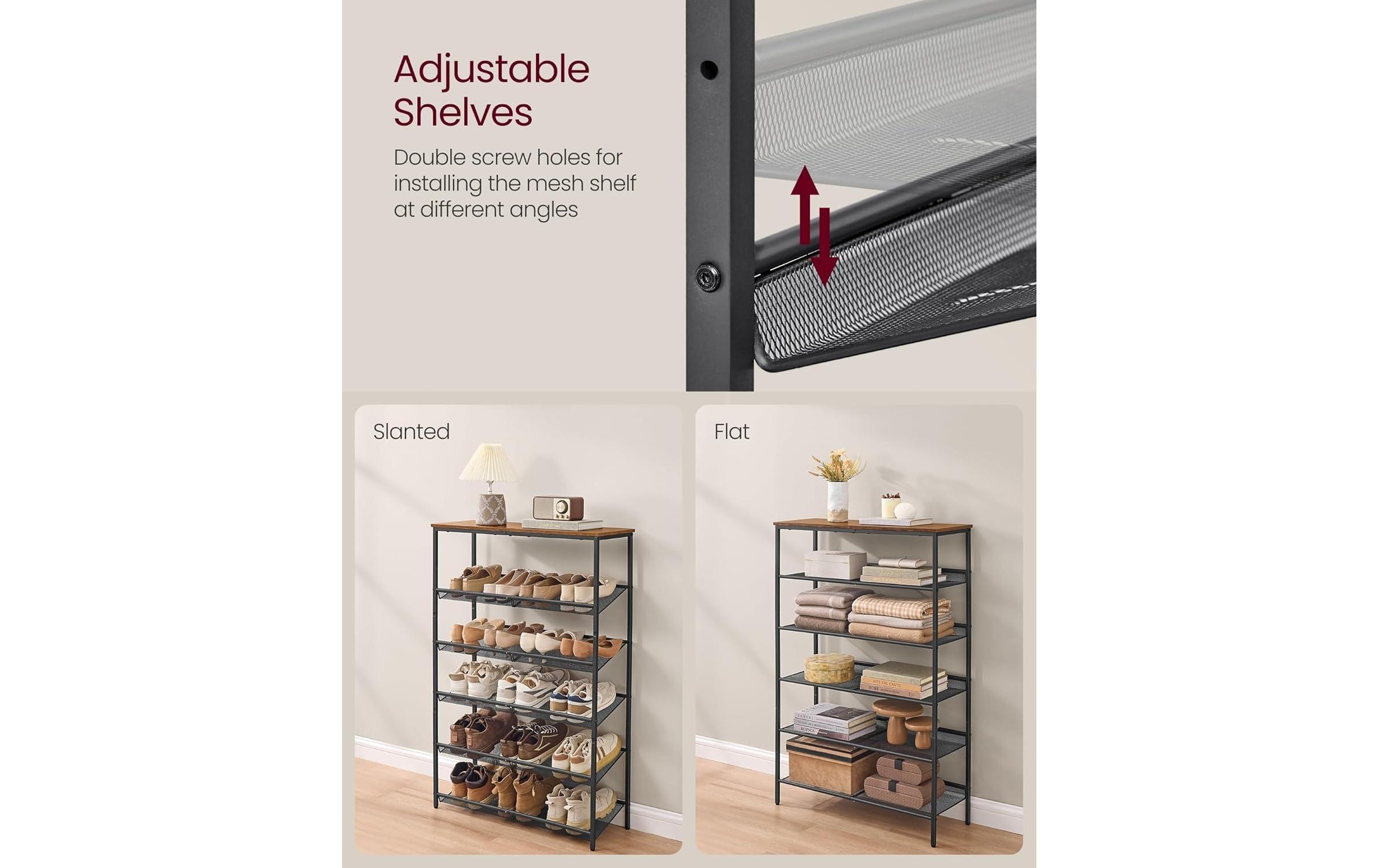 VASAGLE Étagère à chaussures »Industrial 28 x 114 cm«