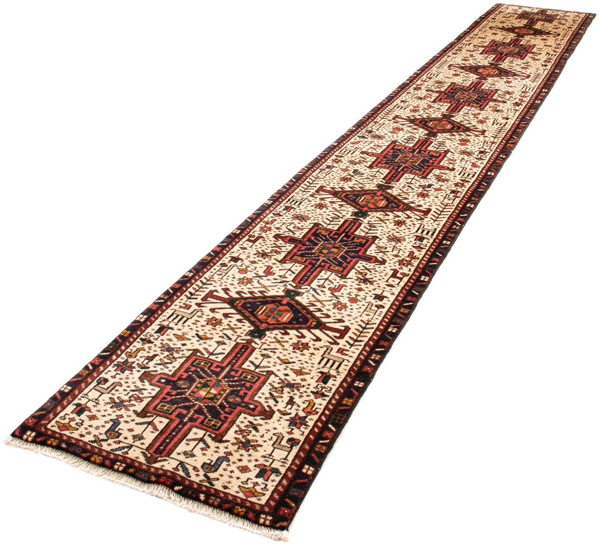 Image of morgenland Orientteppich »Perser - Nomadic - 432 x 66 cm - beige«, rechteckig, 10 mm Höhe, Wohnzimmer, Handgeknüpft, Einzelstück mit Zertifikat bei Ackermann Versand Schweiz