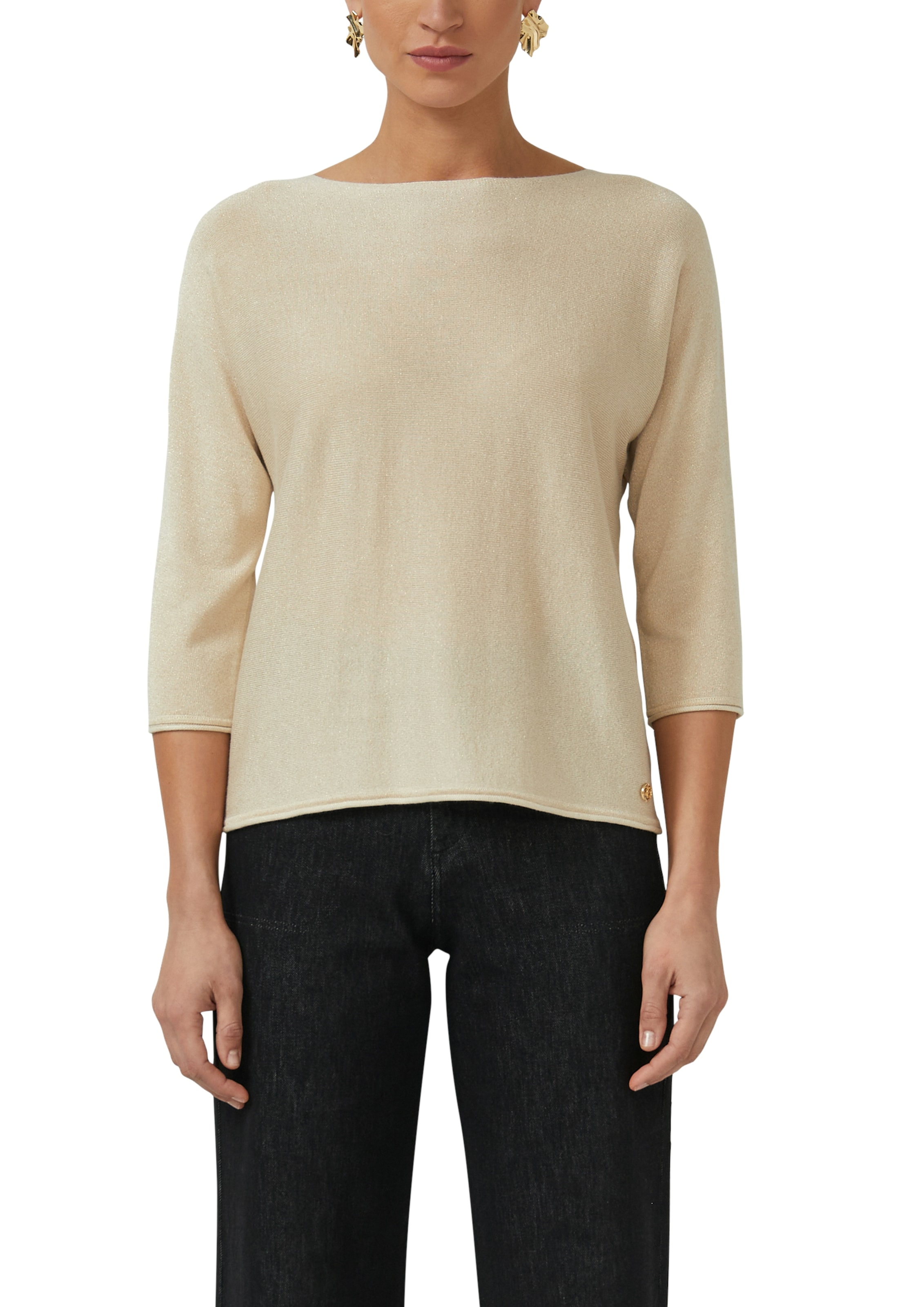 Image of s.Oliver BLACK LABEL 3/4 Arm-Pullover mit Glitzer-Details