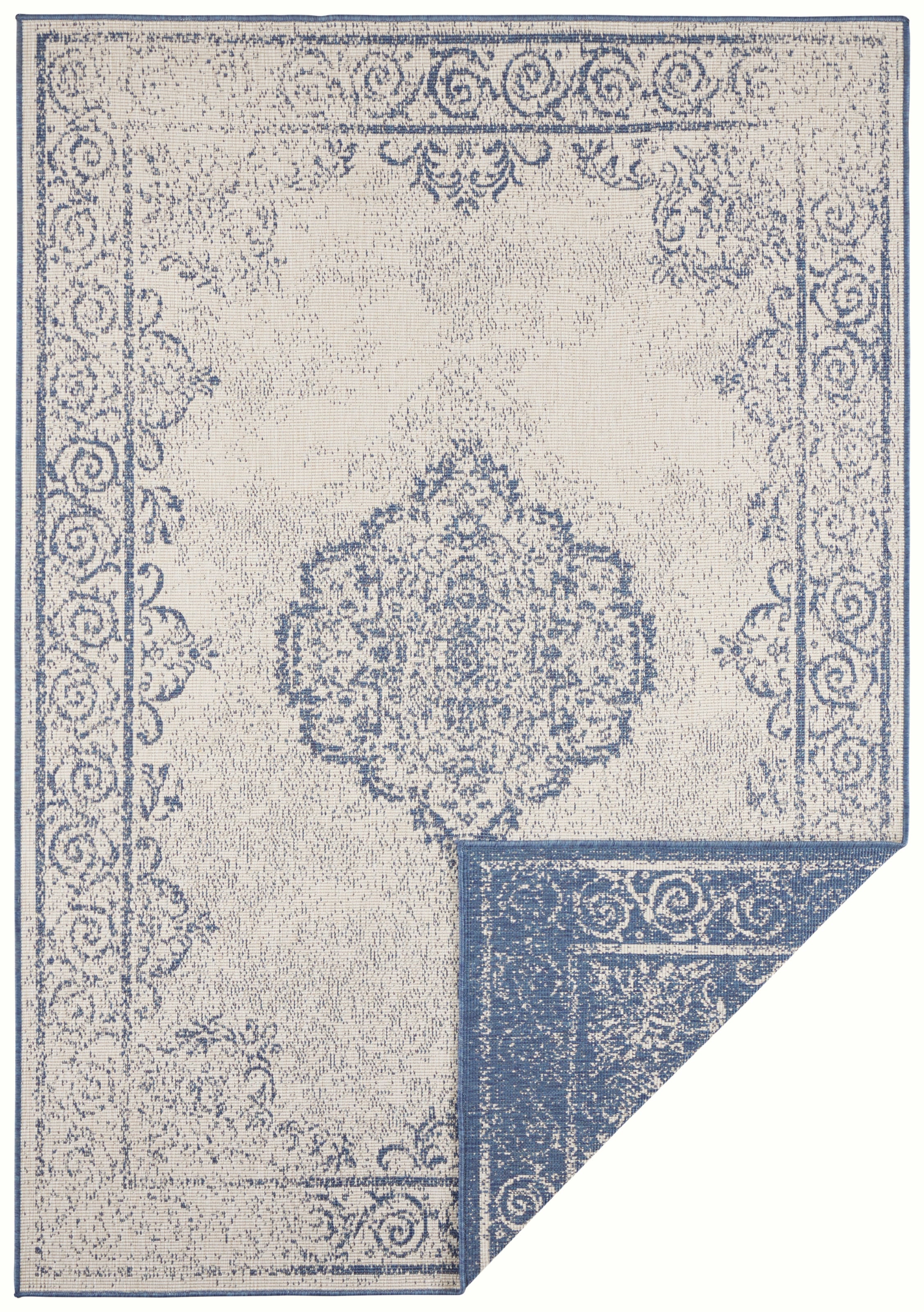 NORTHRUGS Teppich »CEBU Wendeteppich«, rechteckig, 5 mm Höhe, In-& Outdoor, Wetterfest, Balkon, Wohnzimmer, Wasserfest, Orientalisch