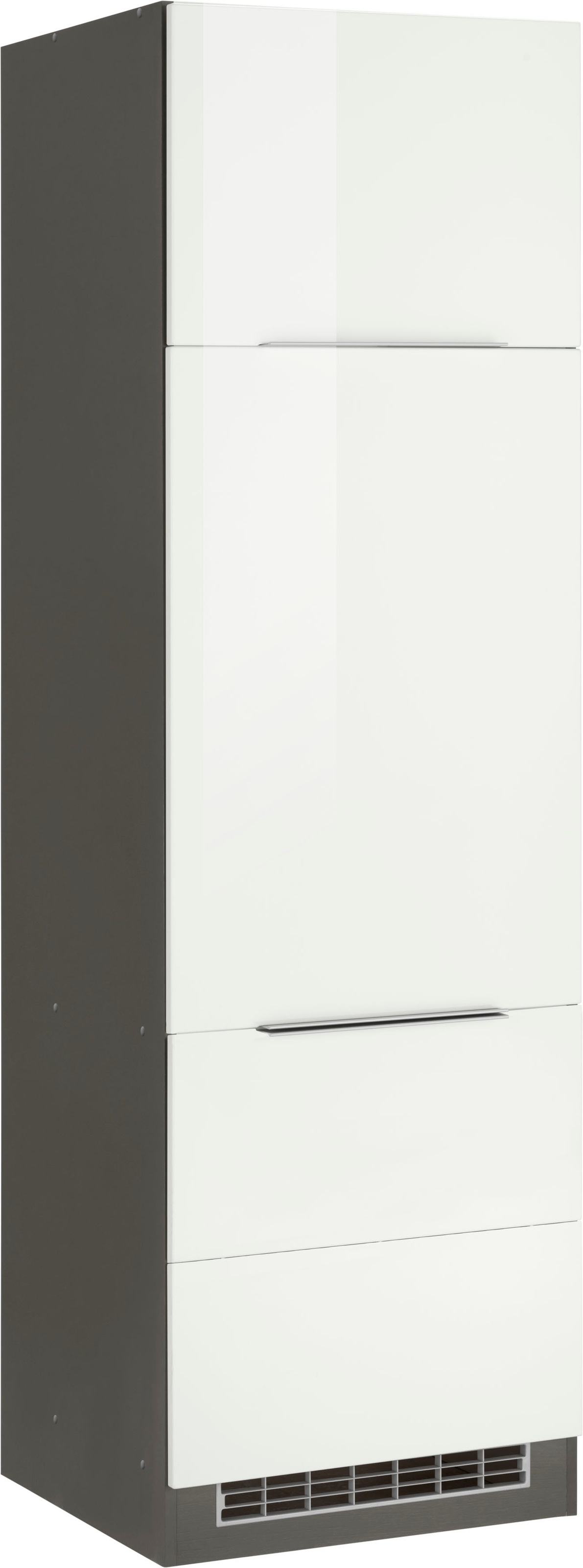 KOCHSTATION Kühlumbauschrank "KS-Brindisi" 60 cm breit, 200 cm hoch, hochwertige MDF Fronten