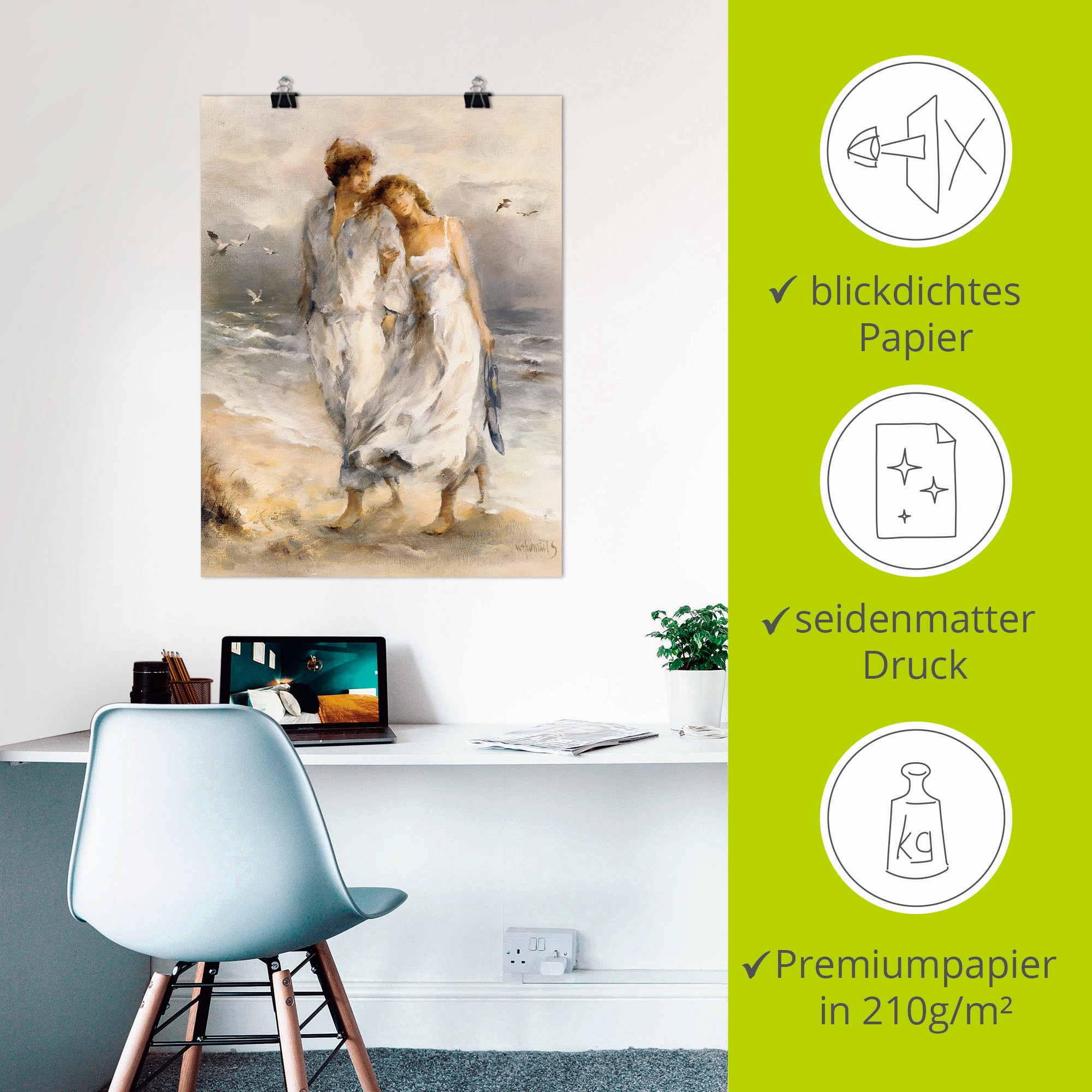 Artland Wandbild »Verliebt«, Paar, (1 St.), als Leinwandbild, Poster, Wandaufkleber in verschied. Grössen