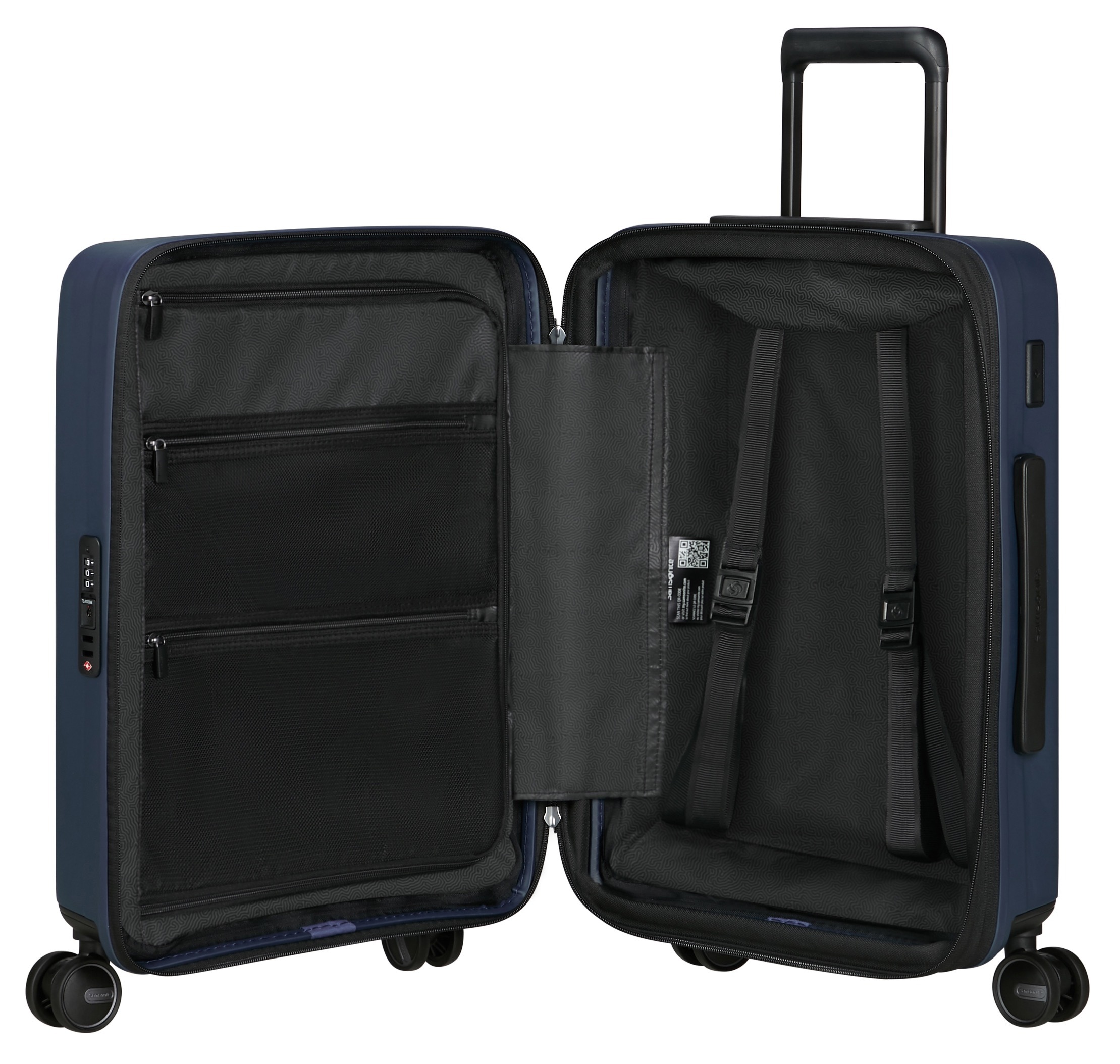 Samsonite Hartschalen-Trolley »RESTACKD, verschiedene Grössen und Farben«, (mit Packtaschen), 4 Rollen, Reisekoffer mit TSA Schloss Volumenerweiterung Packtaschen