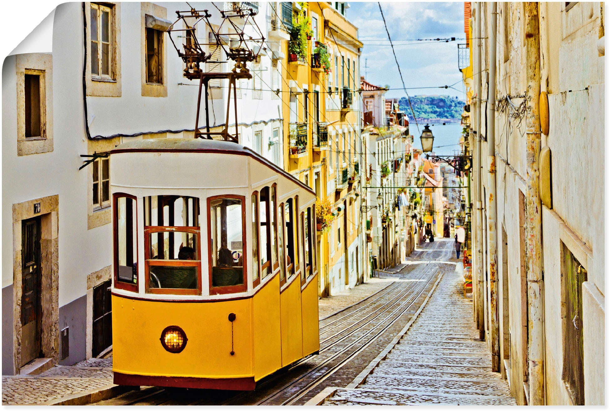 Image of Artland Wandbild "Ascensor da Gloria in Lissabon" Zugbilder 1 Stk. tlg. als Leinwandbild, Poster in verschied. Grössen