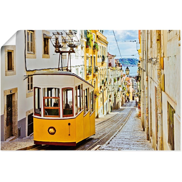 Artland Wandbild »Ascensor da Gloria in Lissabon«, Zugbilder, (1 St.), als  Alubild, Leinwandbild, Wandaufkleber oder Poster in versch. Grössen jetzt  kaufen