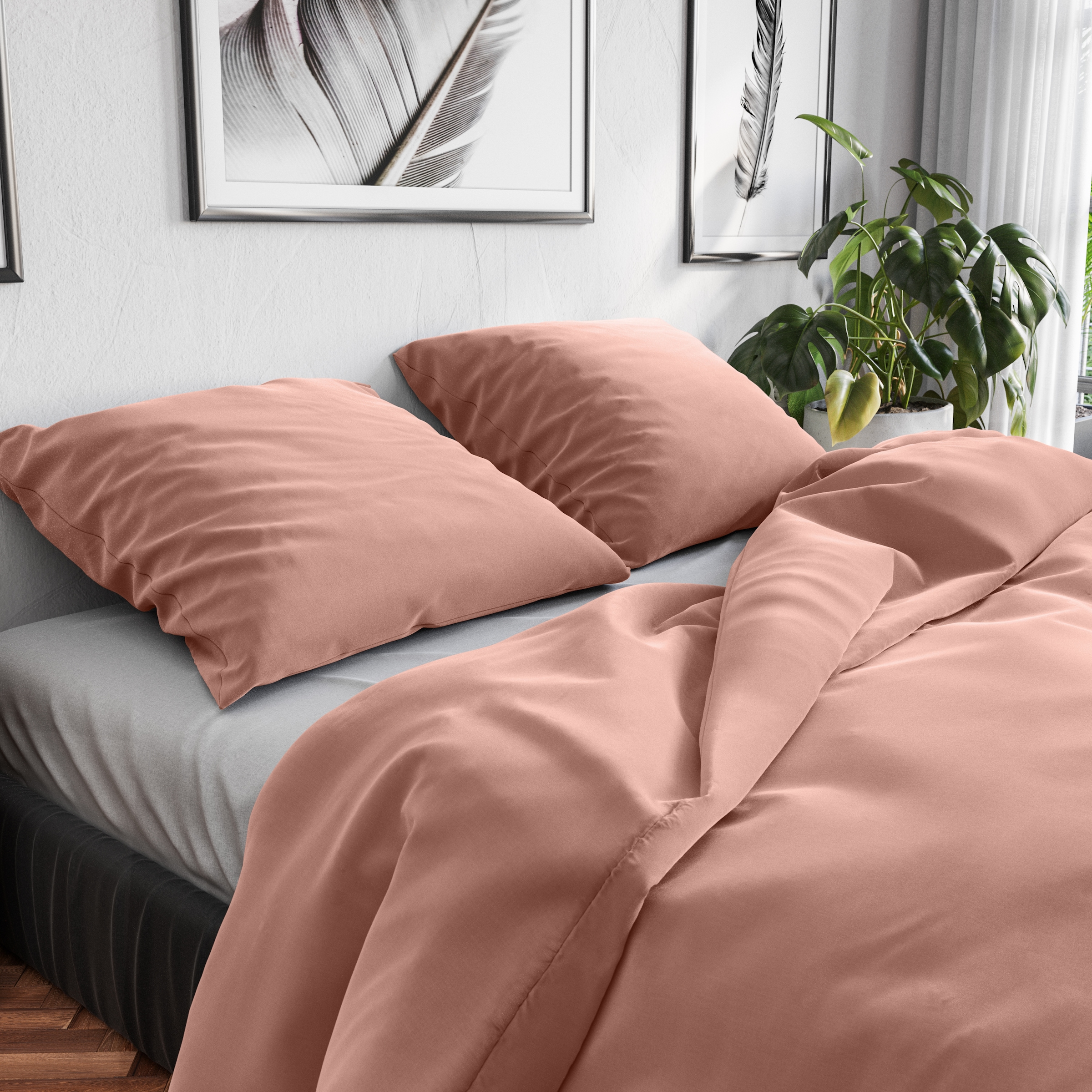 Wolkenfeld Linge de lit »Renforcé Bettwäsche Baumwolle - Natürlich weiches Schlafgefühl« 2 cuis 135x200 cm, 155x220 & Übergrössen I inkl. Kissenbezüge 80x80 I uni