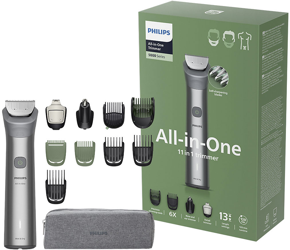 Philips Multifunktionstrimmer "Series 5000 MG5941/15" 11 Aufsätze 11-in-1-Trimmer für Gesicht, Körper und Kopfhaare