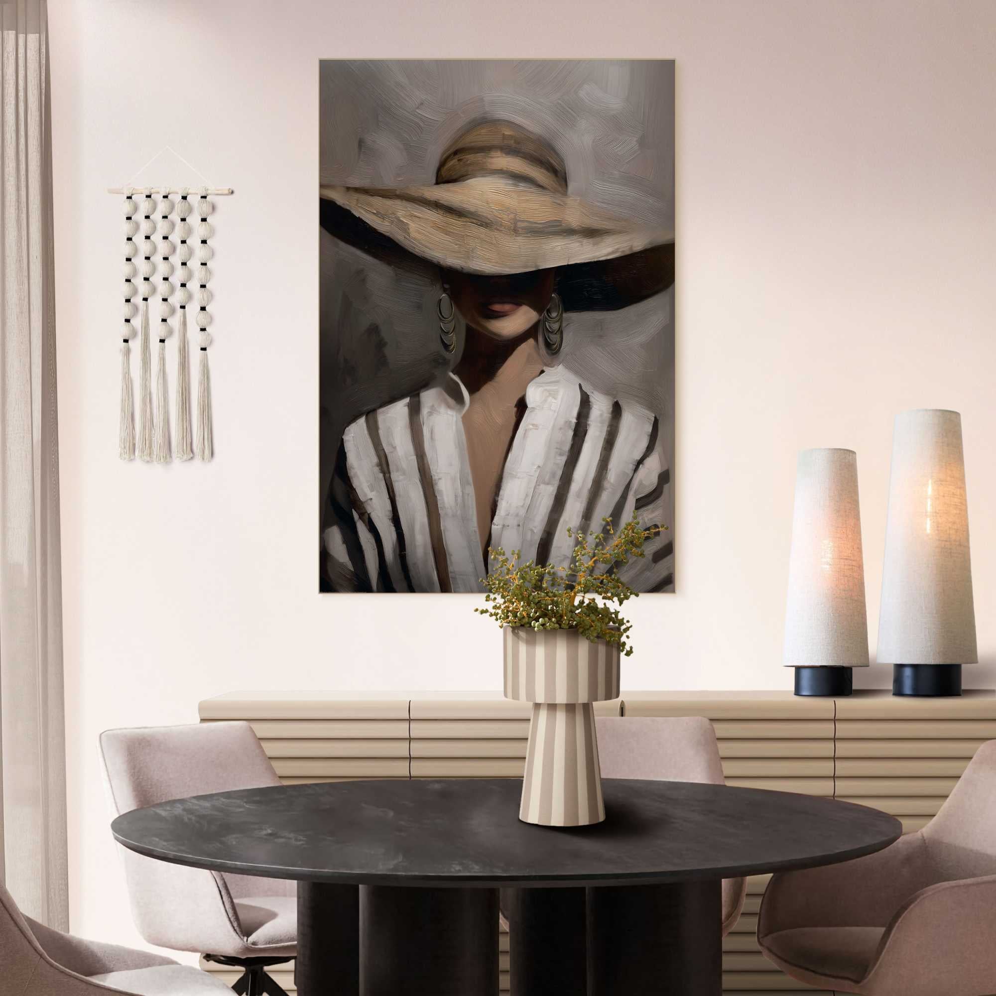Image of Reinders Wandbild "Verborgener Blick" Menschen 1 Stk. tlg. Wohnzimmer - Braun - MDF - Frauen - 90x60 cm