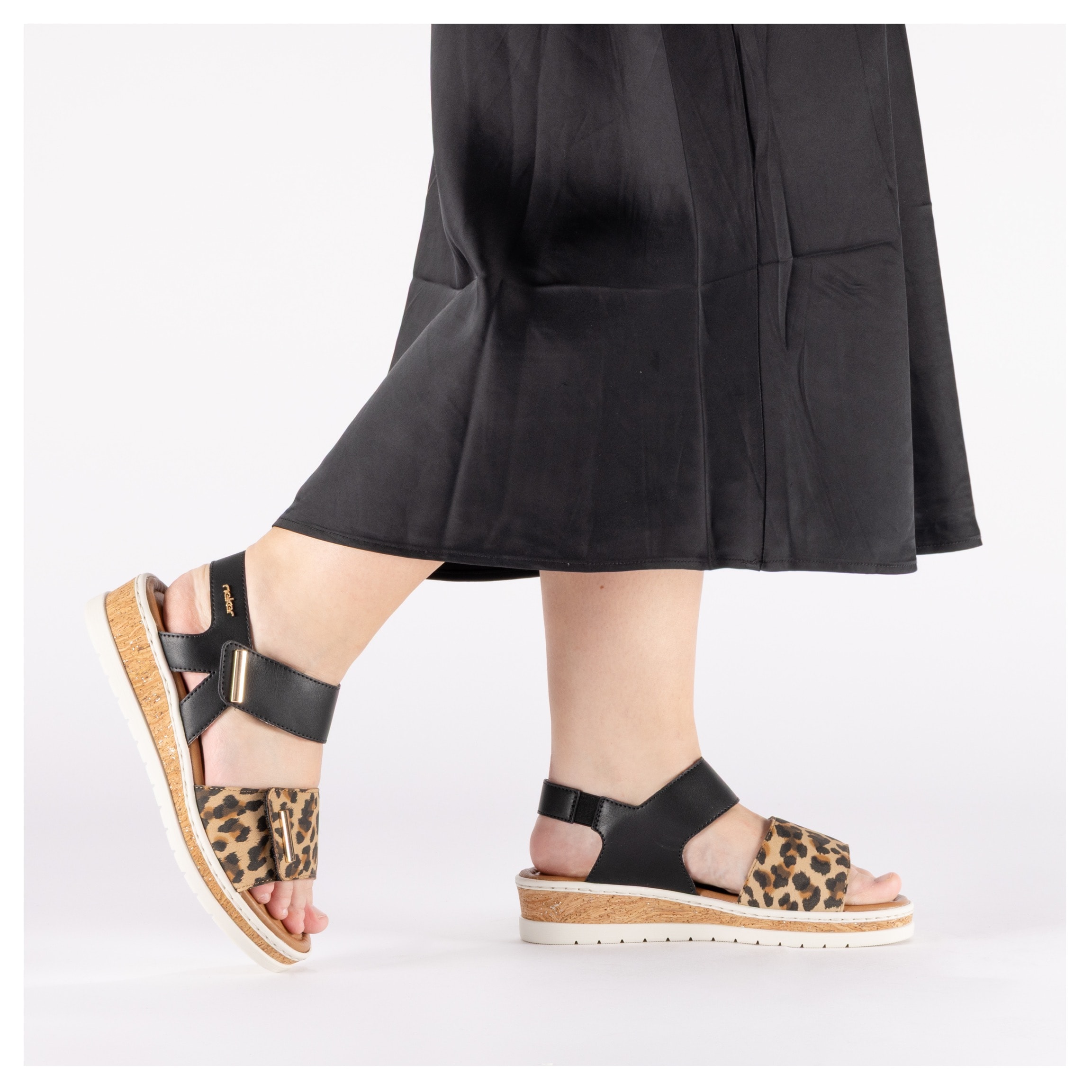 Rieker Sandale  Chaussure d'été, sandale compensée, sandale à plateforme avec scratch