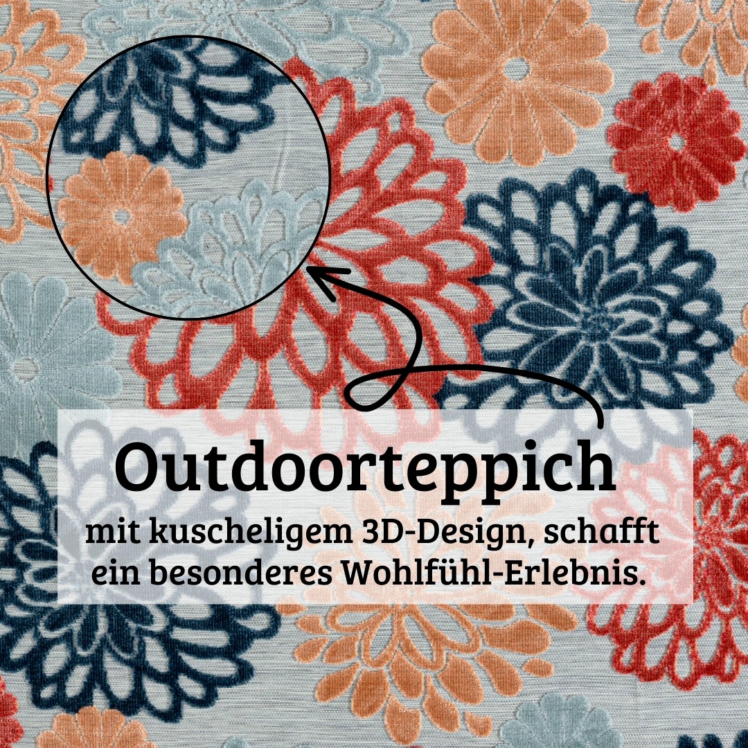GOODproduct Tapis d'extérieur »Tamsin, LAGERRÄUMUNG« Rectangulaire 8 mm Höhe effet haut-bas, adapté intérieur et extérieur, terrasse & balcon