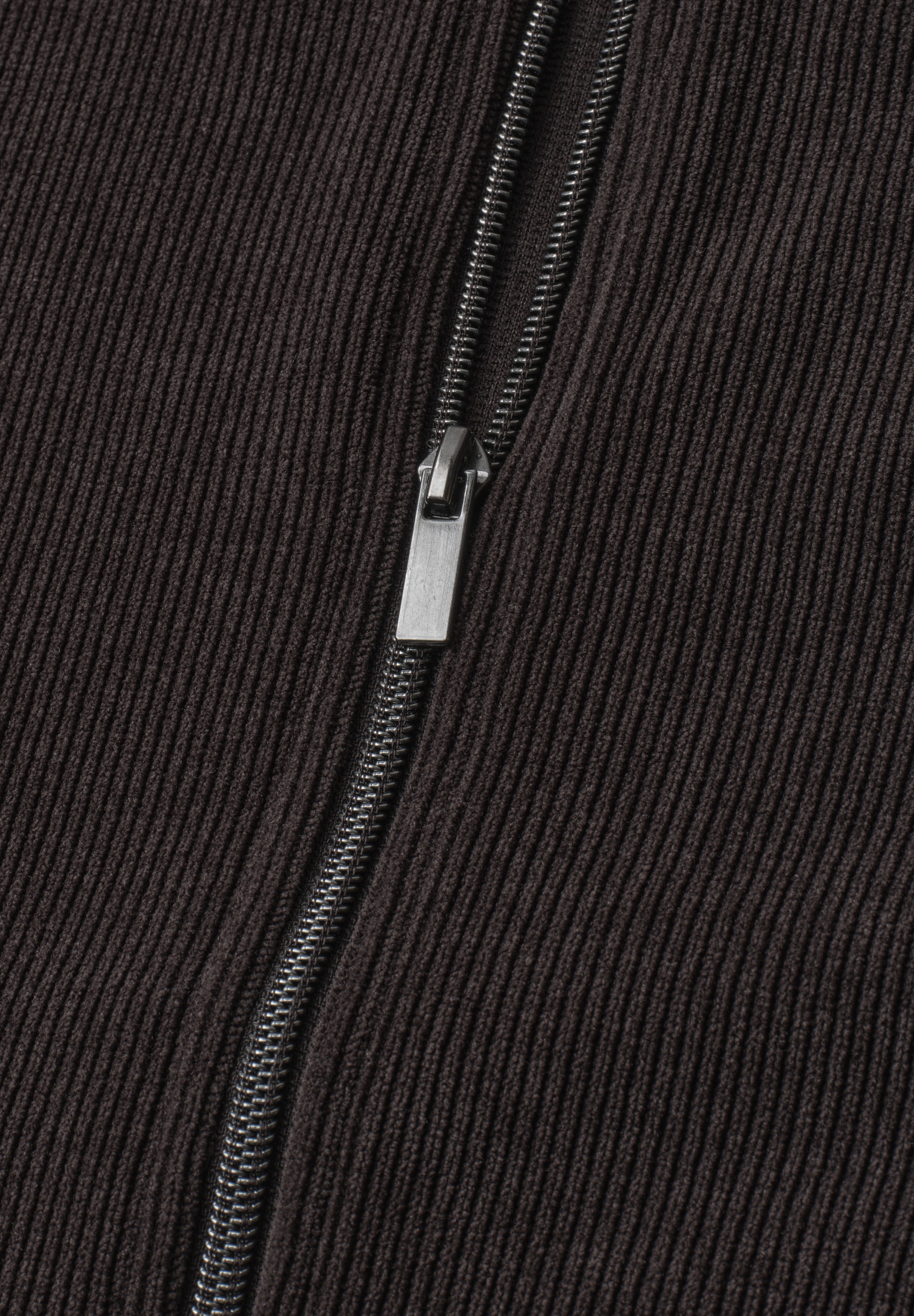 STREET ONE Cordweste mit Reissverschluss und Rundhalsausschnitt