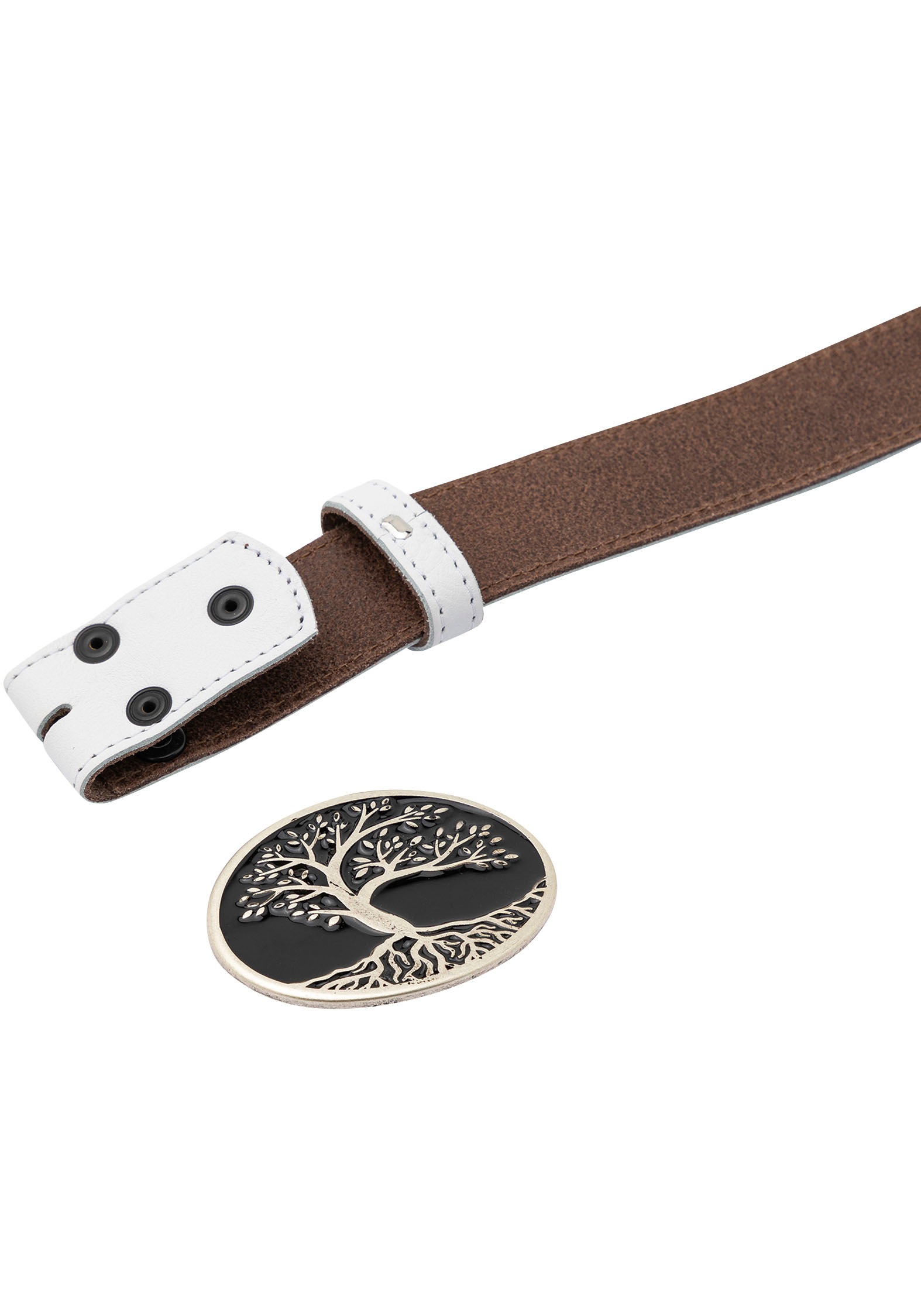 Rettungsring Gürtel Ledergürtel mit austauschbarer Schliesse »Oval Mit Weissem Stein«