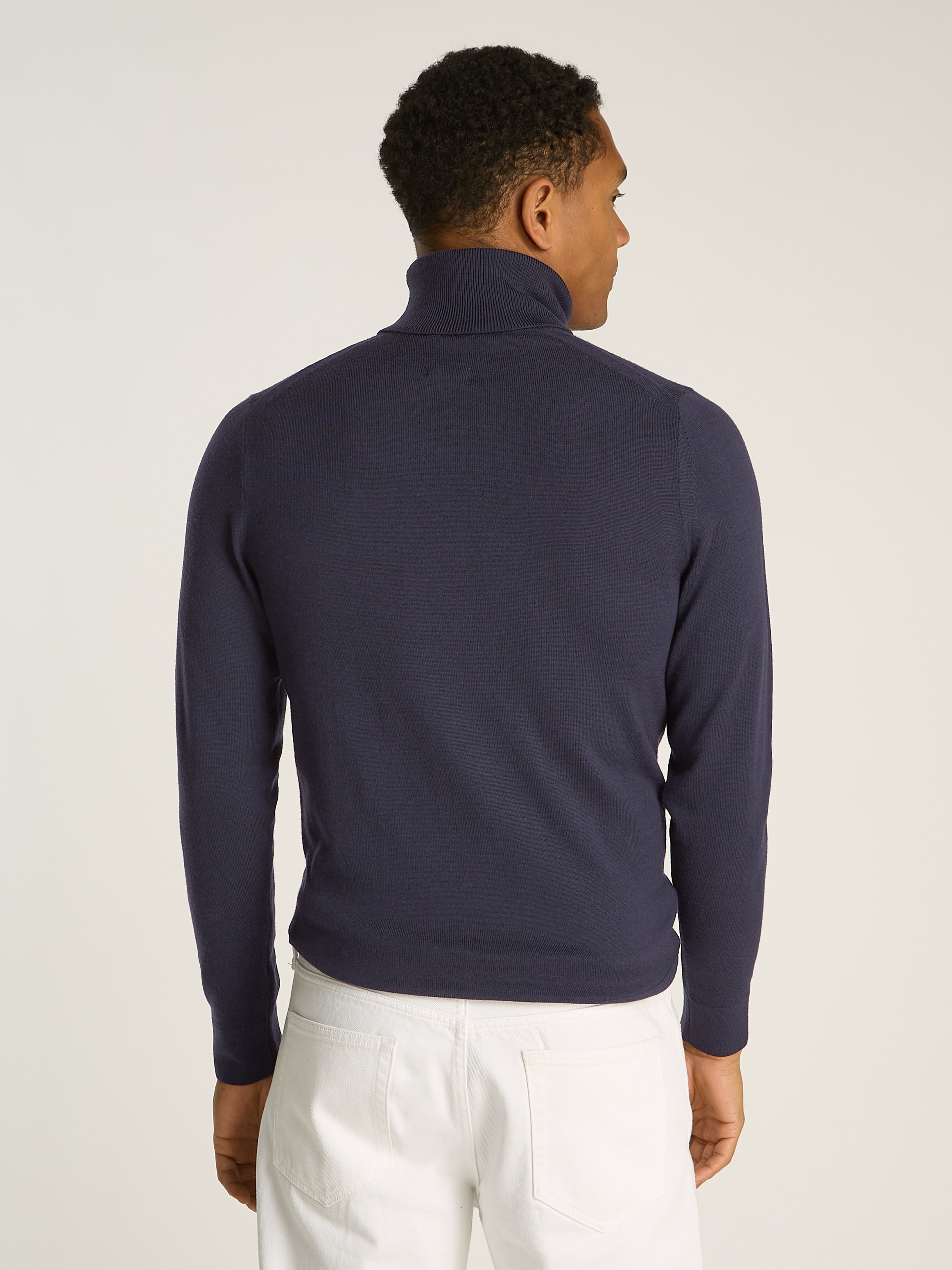 Calvin Klein Rollkragenpullover »SUPERIOR WOOL TURTLE NECK«, mit Logostickerei