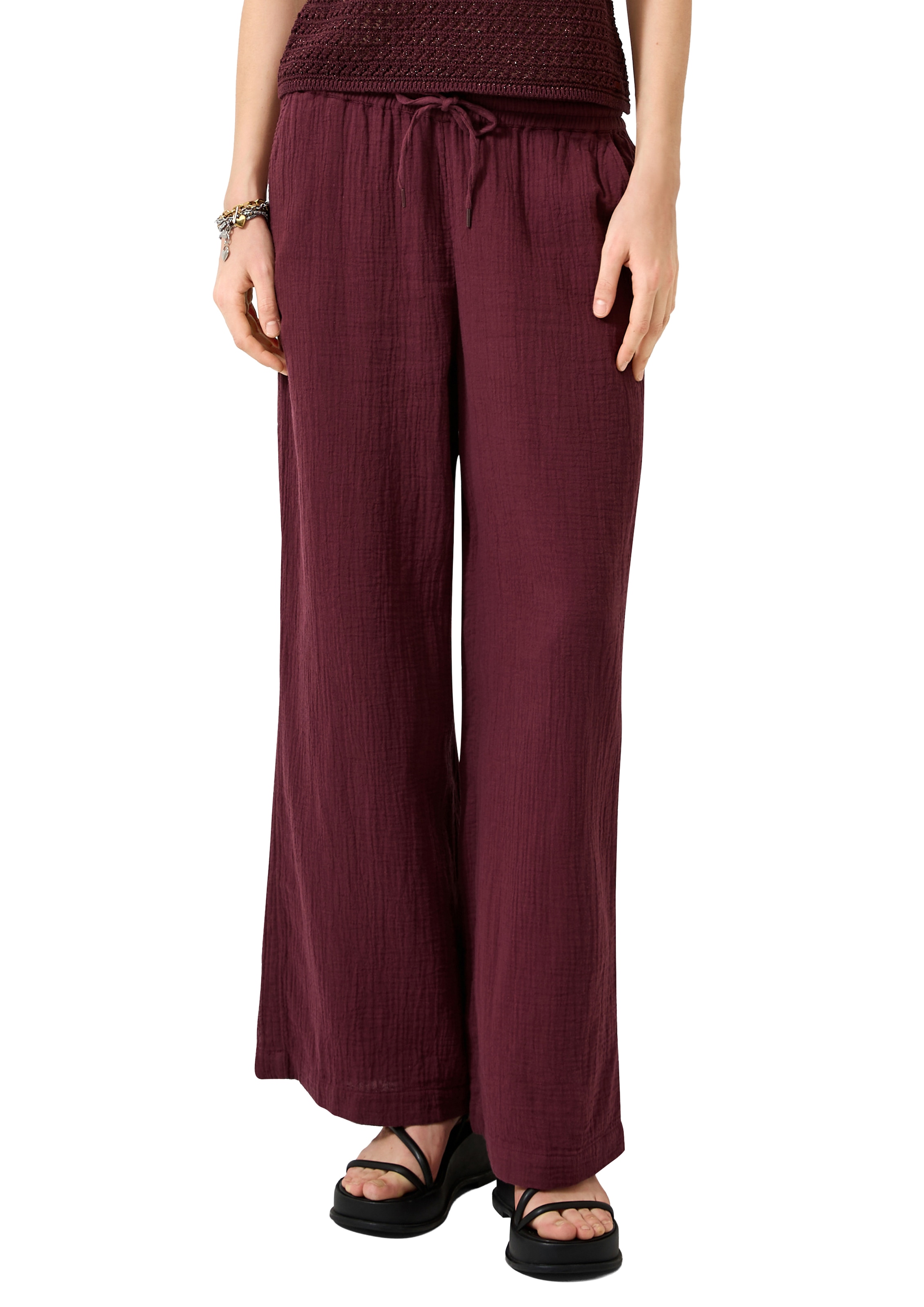 Image of QS Stoffhose Sommerhose mit elastischem Bund/Weites Bein