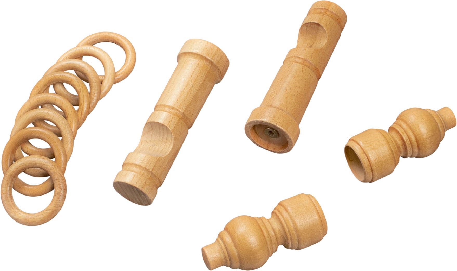 SN DECO GROUP Gardinenstange »Filigrano« 1 läufig-läufig Fixmass 28 mm, Holz, verschiedene Längen und Farben, Komplettset