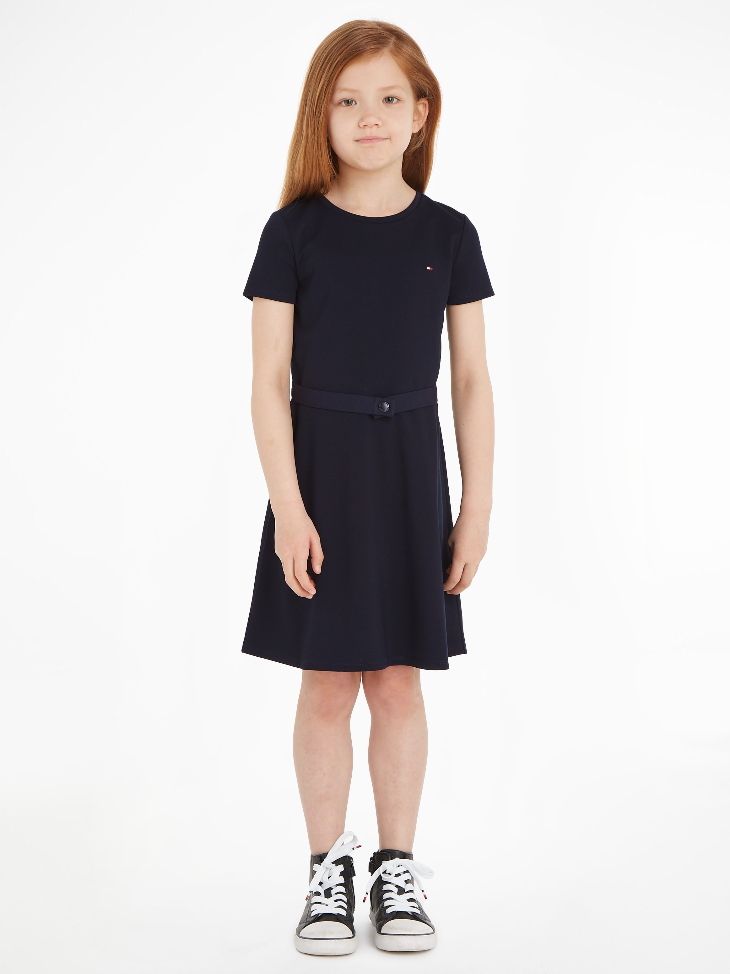 Jerseykleid »ESSENTIAL SKATER DRESS«, mit Markenlabel am Bund