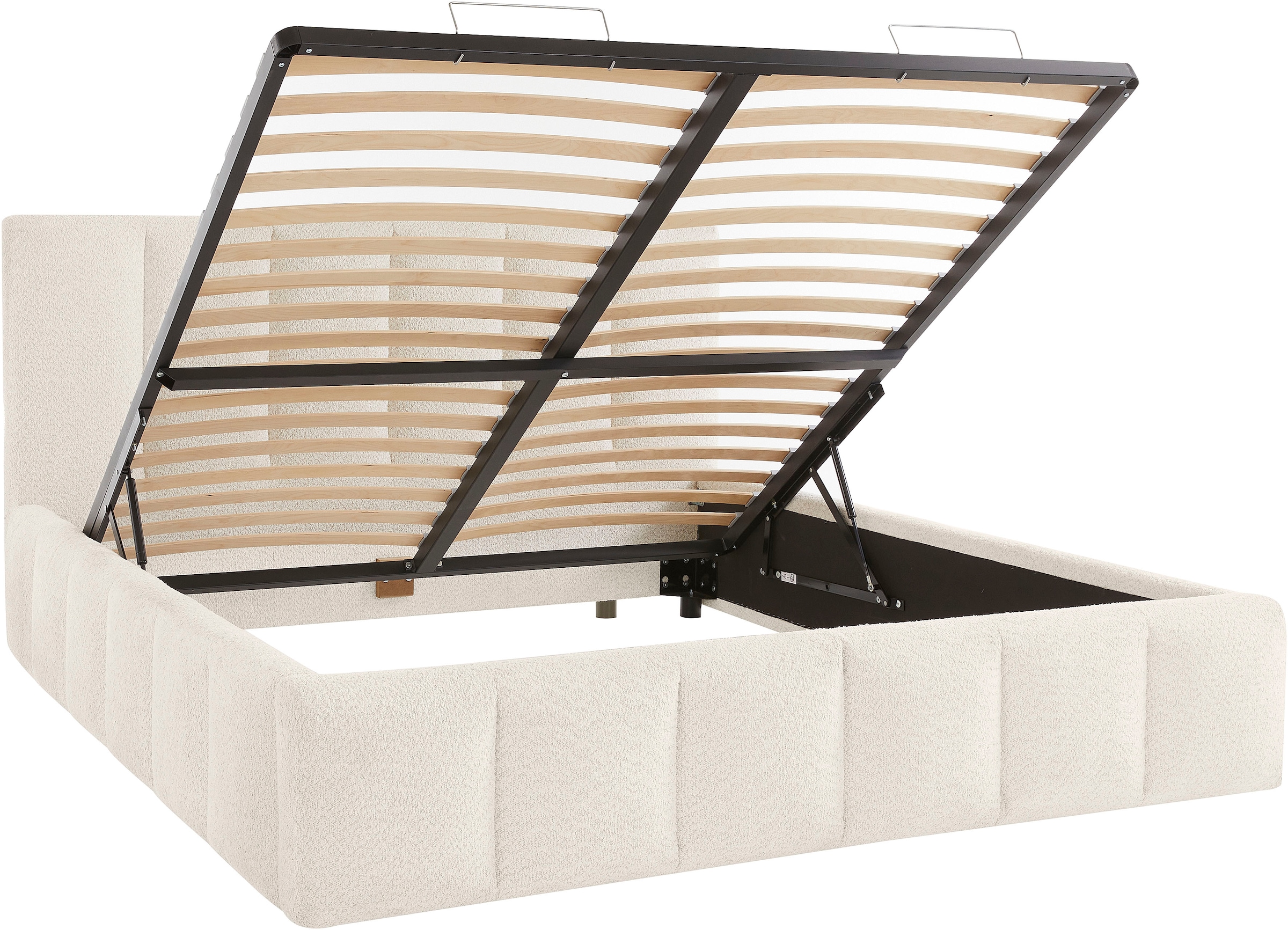 homsy by Ana Johnson Lit rembourré »Somny wahlweise mit Bettkasten, erhältlich in verschiedenen Breiten« luxurious gepolstertes Kopfteil und Rahmen, Bezug mit Bouclécharakter