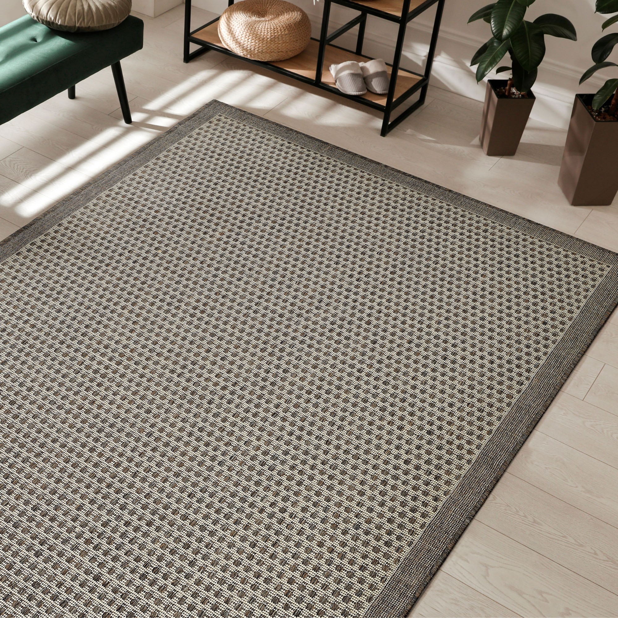 Andiamo Teppich »Savannah« rechteckig 4 mm Höhe Flachgewebe, In- und Outdoor geeignet, Wohnzimmer