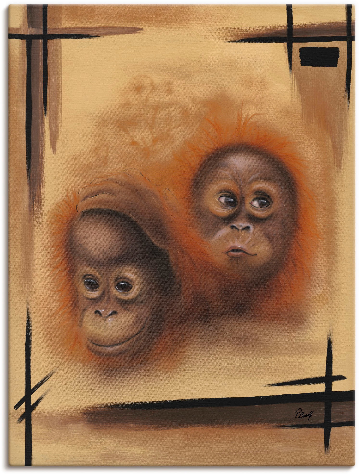 Image of Artland Wandbild »Affenbabys«, Affenbilder, (1 St.), in vielen Grössen & Produktarten - Alubild / Outdoorbild für den Aussenbereich, Leinwandbild, Poster, Wandaufkleber / Wandtattoo auch für Badezimmer geeignet bei Ackermann Versand Schweiz